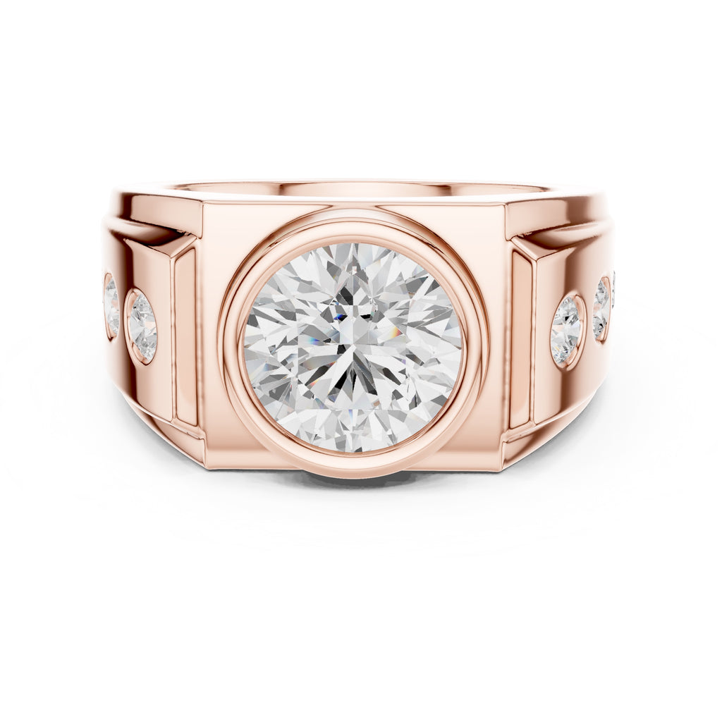 The Titan Bezel Ring 3ct Rose Gold