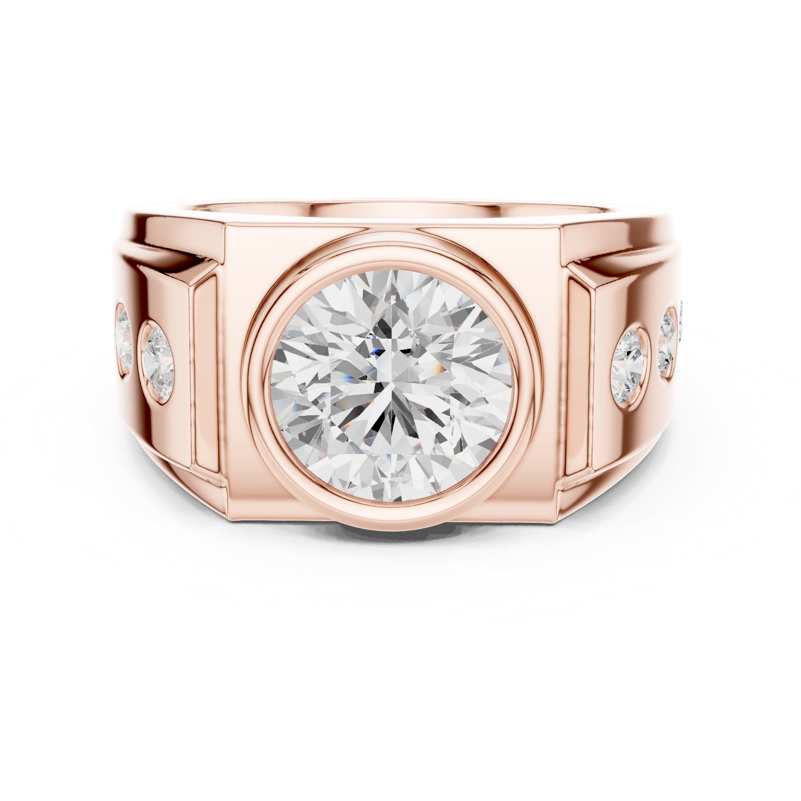 The Titan Bezel Ring 3ct Rose Gold