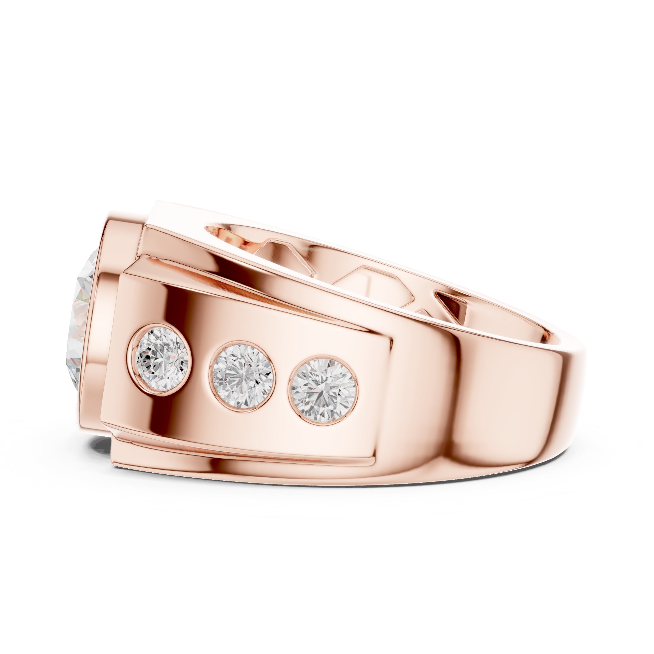 The Titan Bezel Ring 3ct Rose Gold