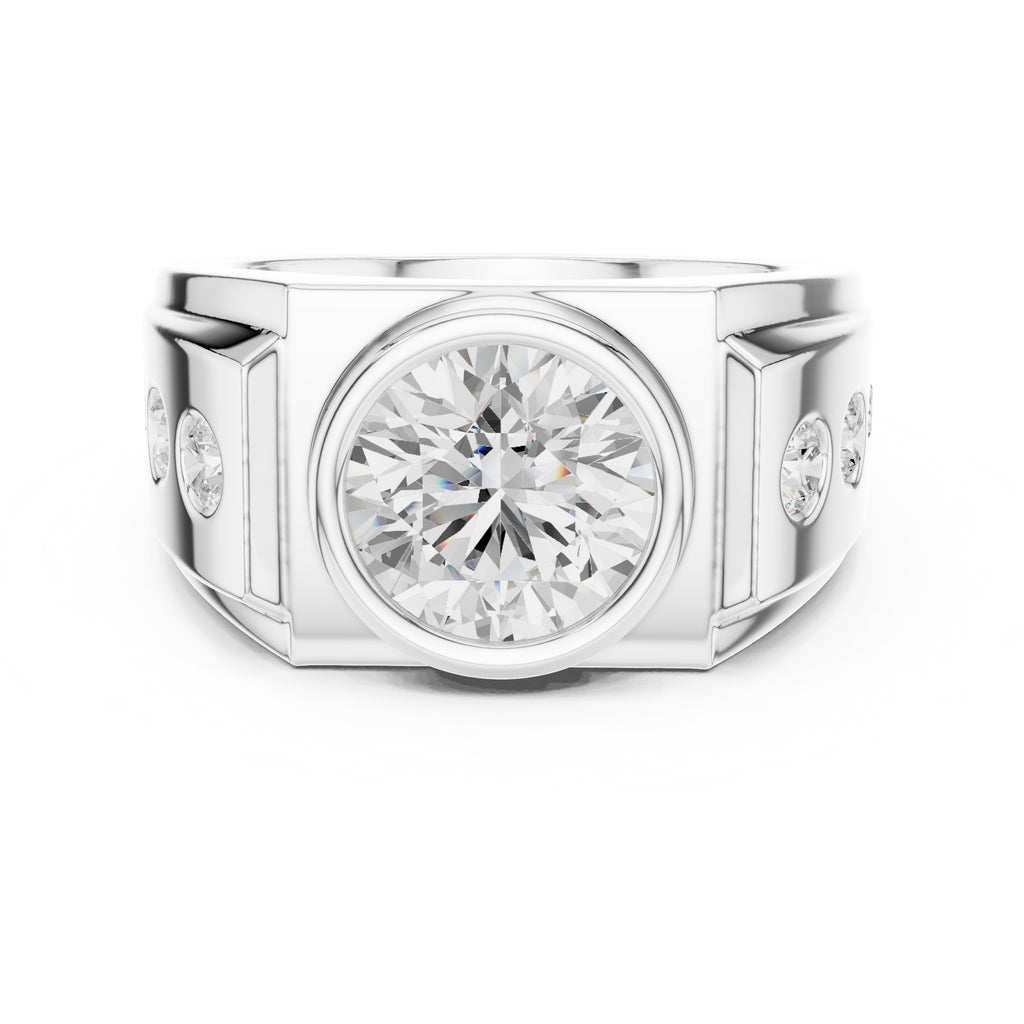 The Titan Bezel Ring 3ct White Gold
