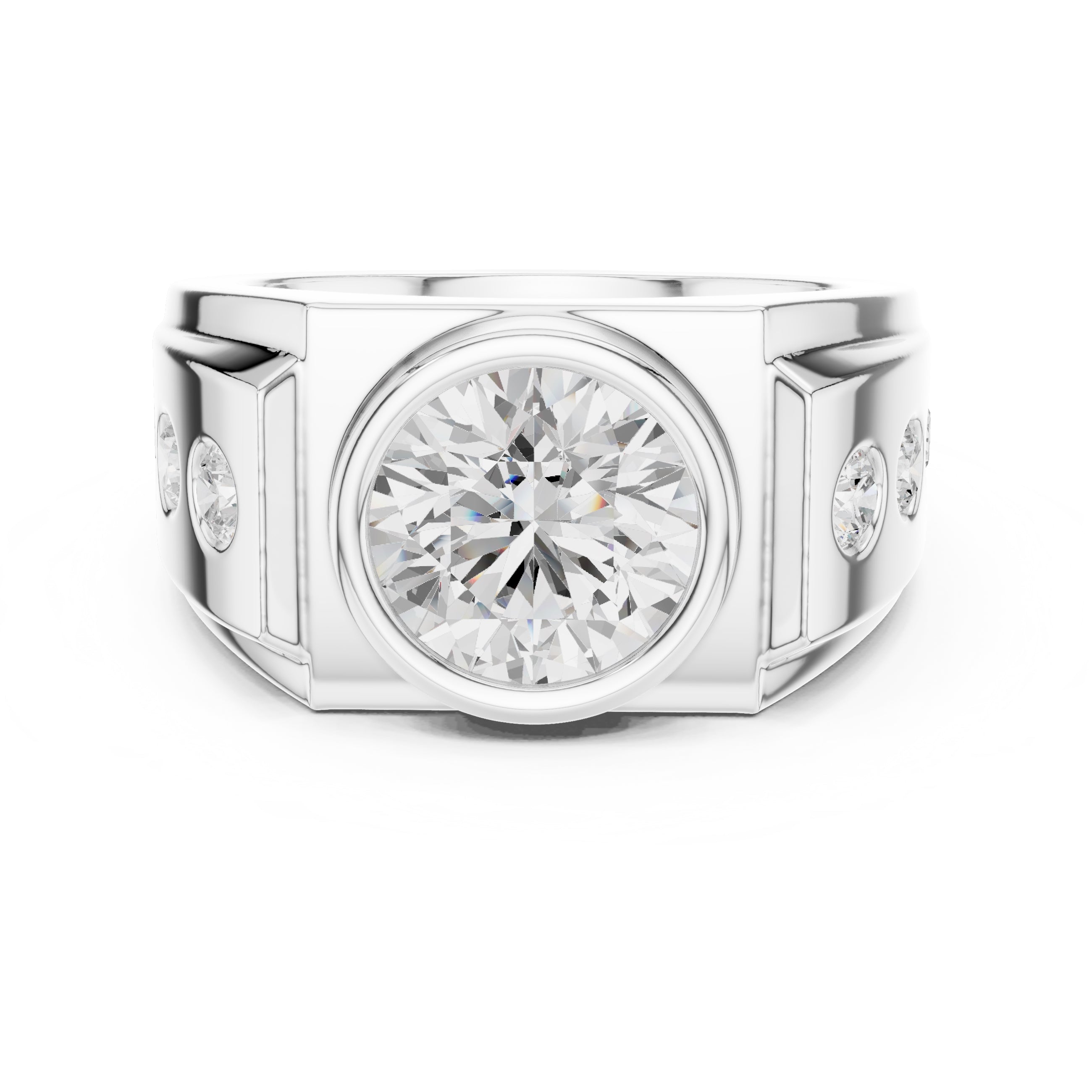 The Titan Bezel Ring 3ct White Gold