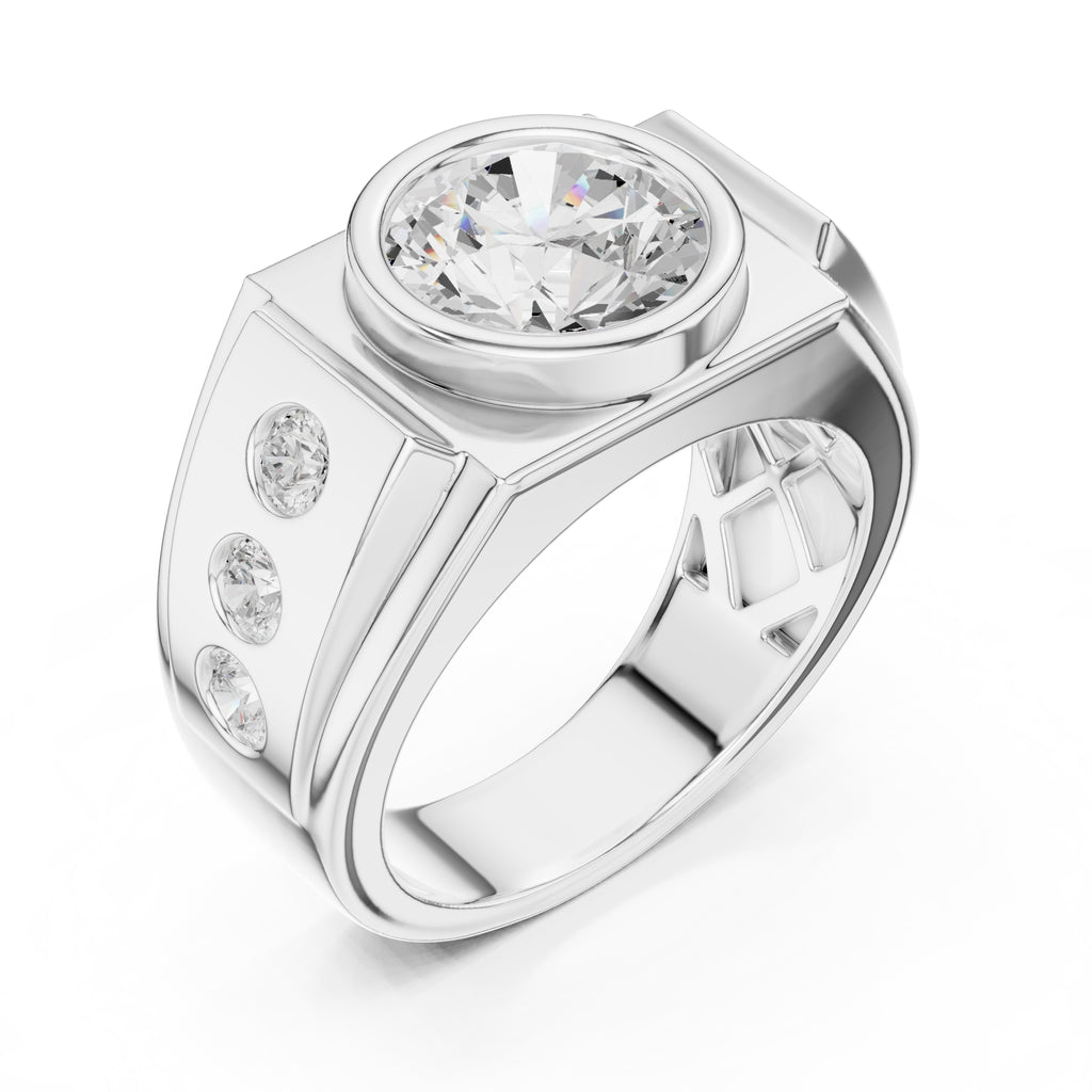 The Titan Bezel Ring 3ct White Gold