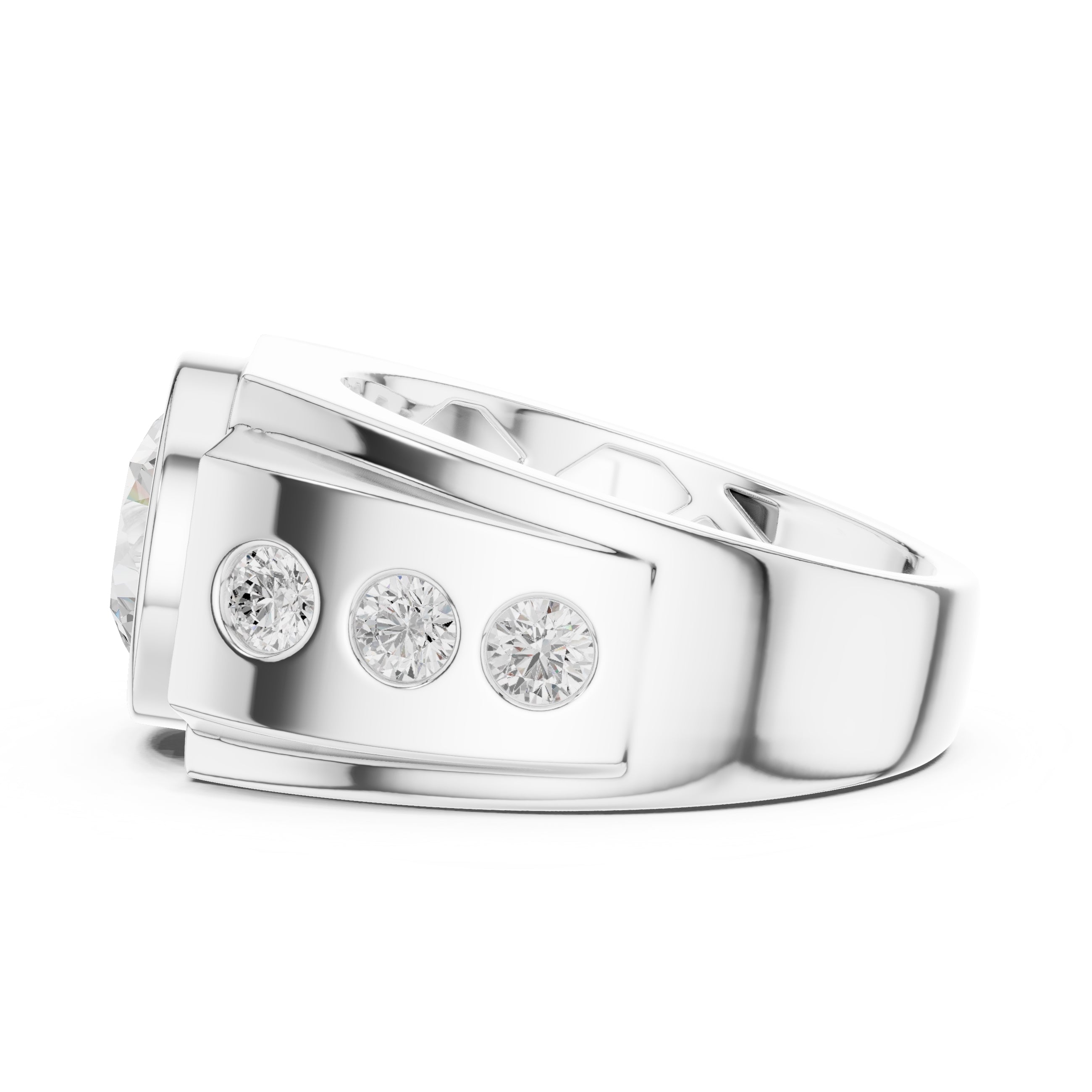 The Titan Bezel Ring 3ct White Gold