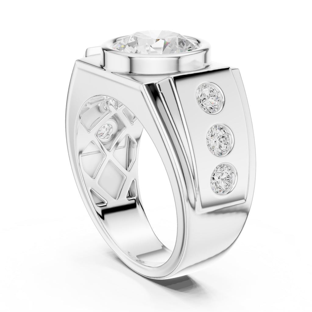 The Titan Bezel Ring 3ct White Gold