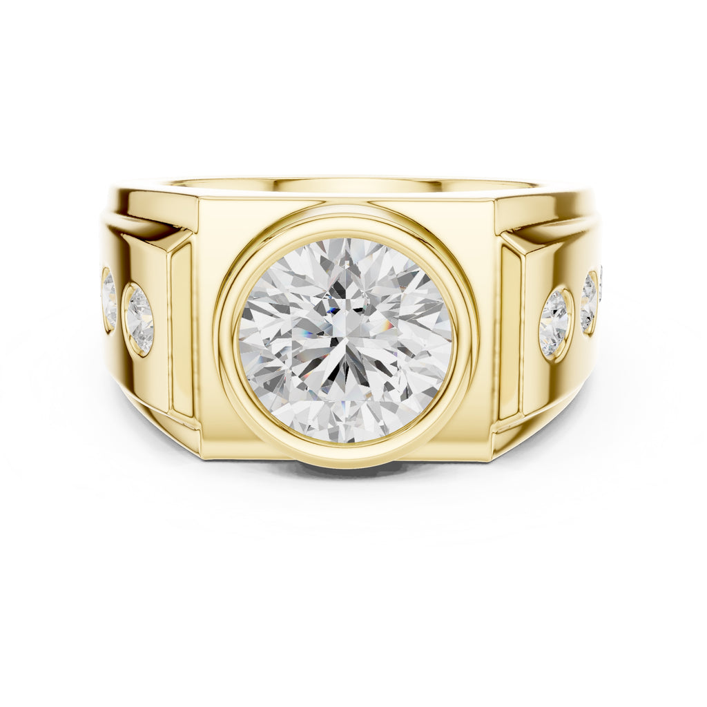 The Titan Bezel Ring 3ct Yellow Gold