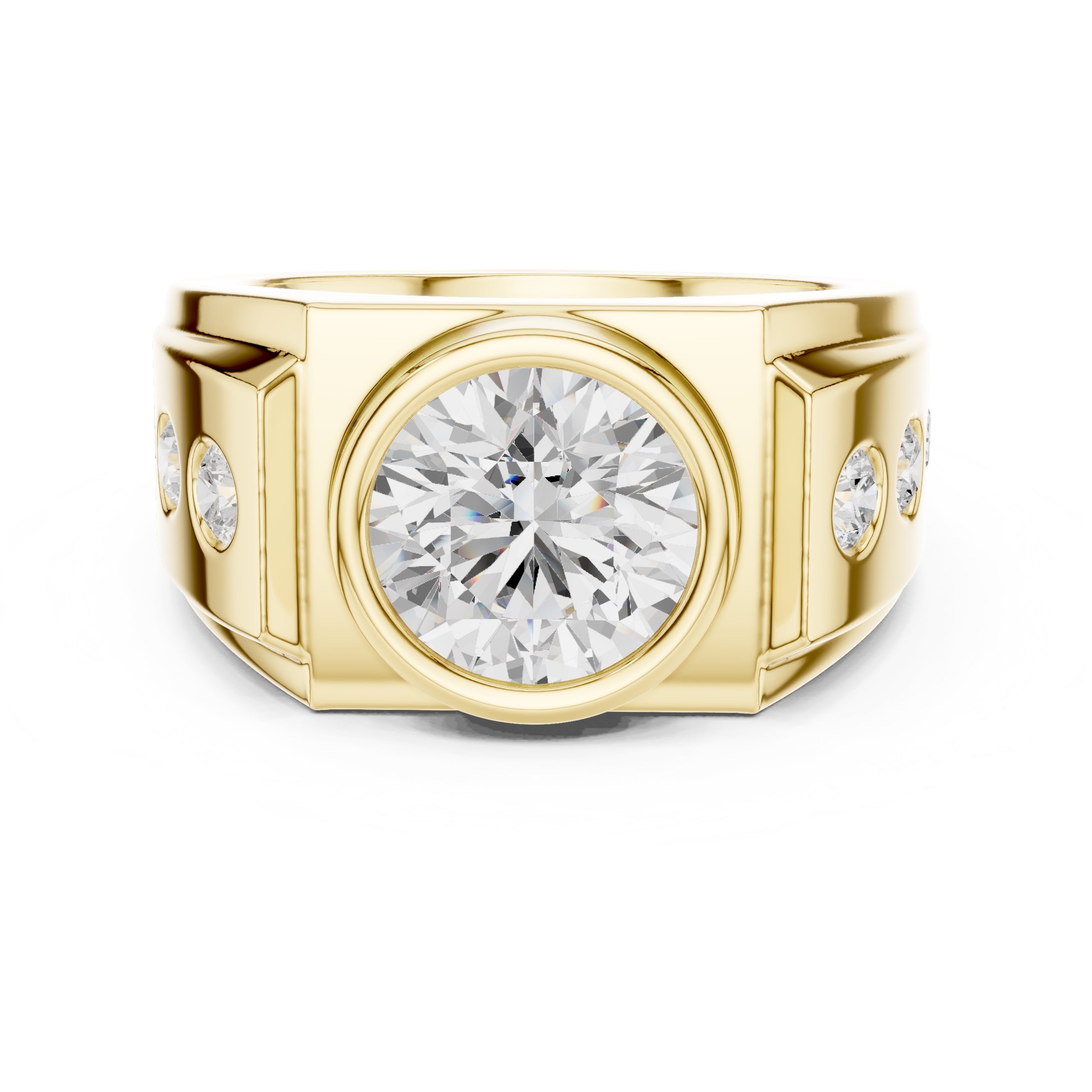 The Titan Bezel Ring 3ct Yellow Gold