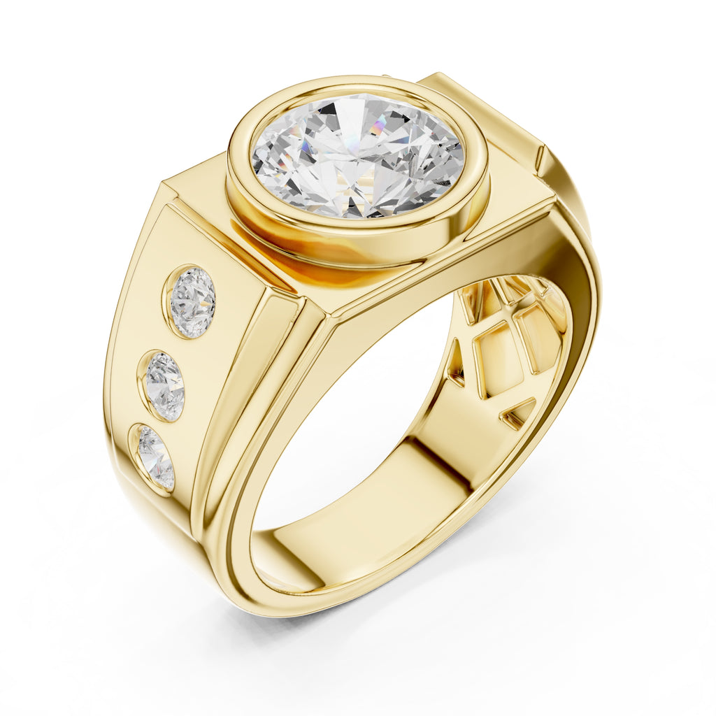 The Titan Bezel Ring 3ct Yellow Gold