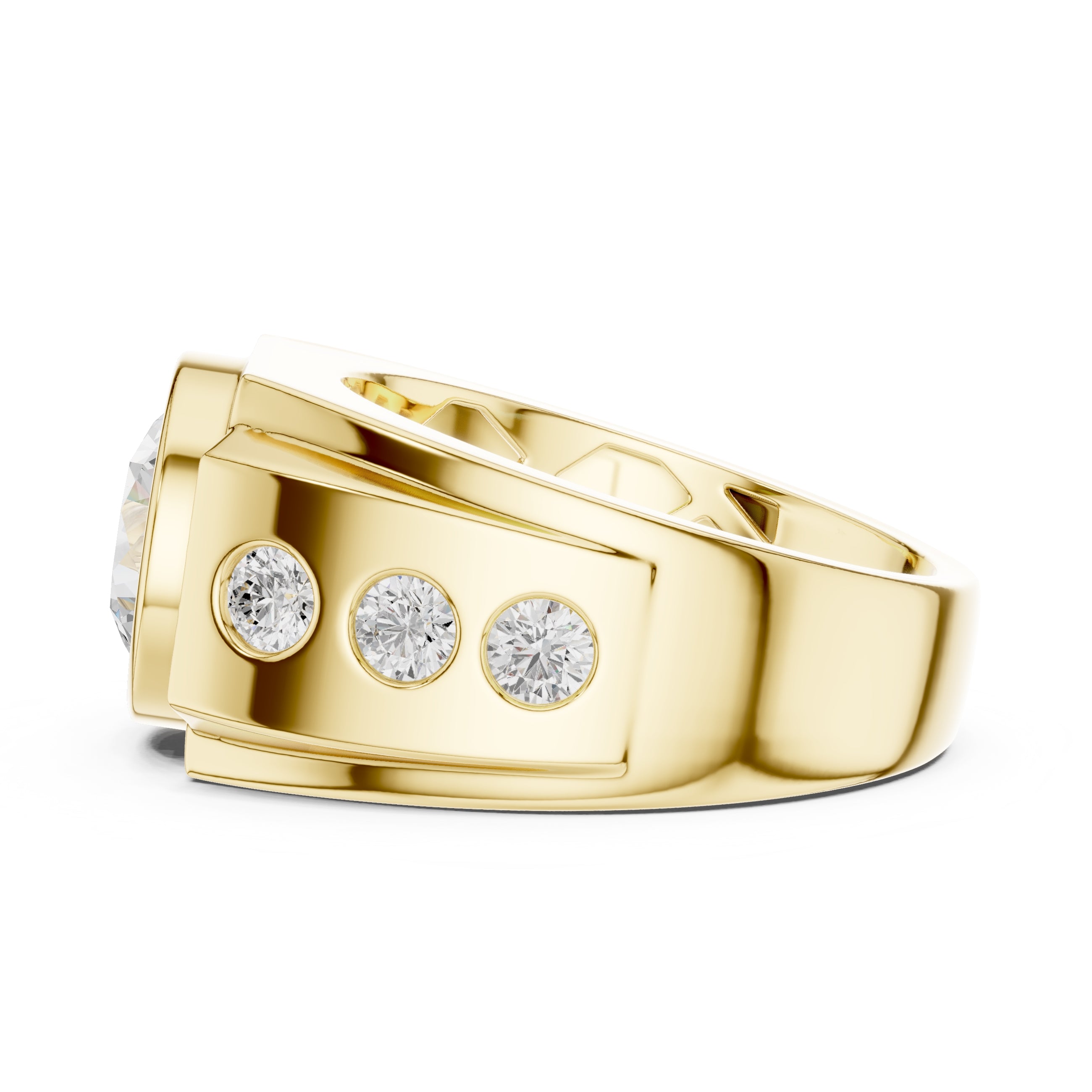 The Titan Bezel Ring 3ct Yellow Gold