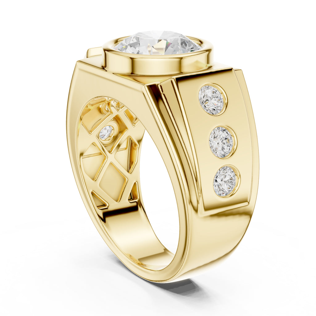 The Titan Bezel Ring 3ct Yellow Gold
