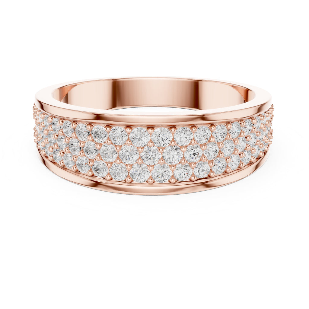 The Trinity Pavé Band Rose Gold
