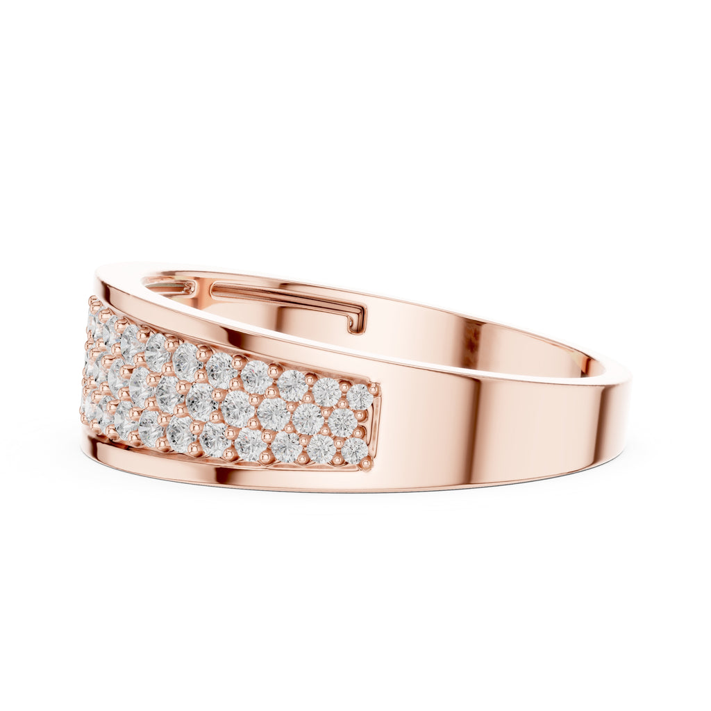 The Trinity Pavé Band Rose Gold