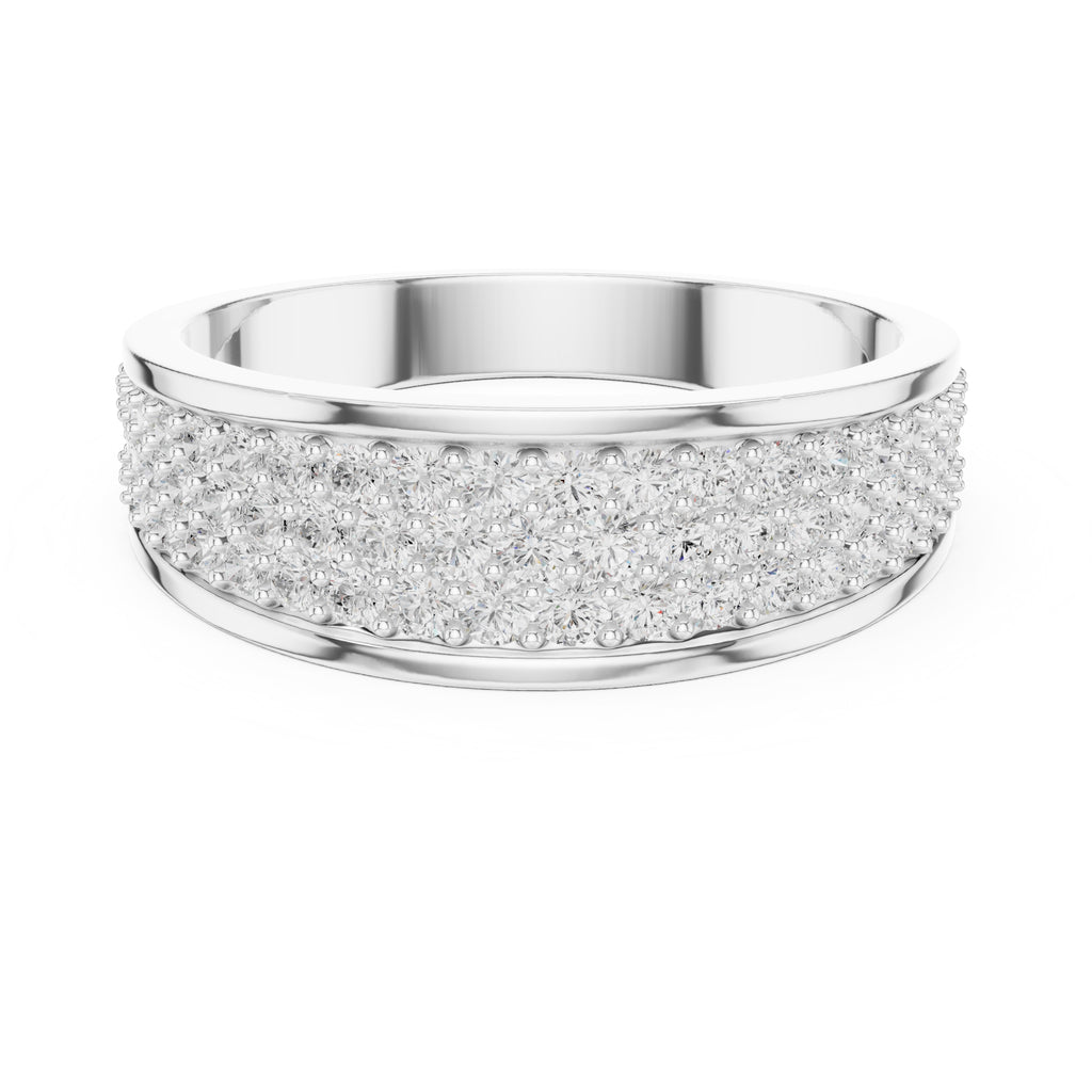 The Trinity Pavé Band White Gold