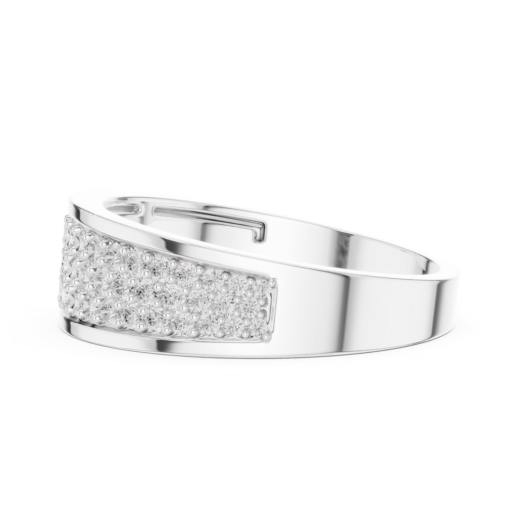 The Trinity Pavé Band White Gold
