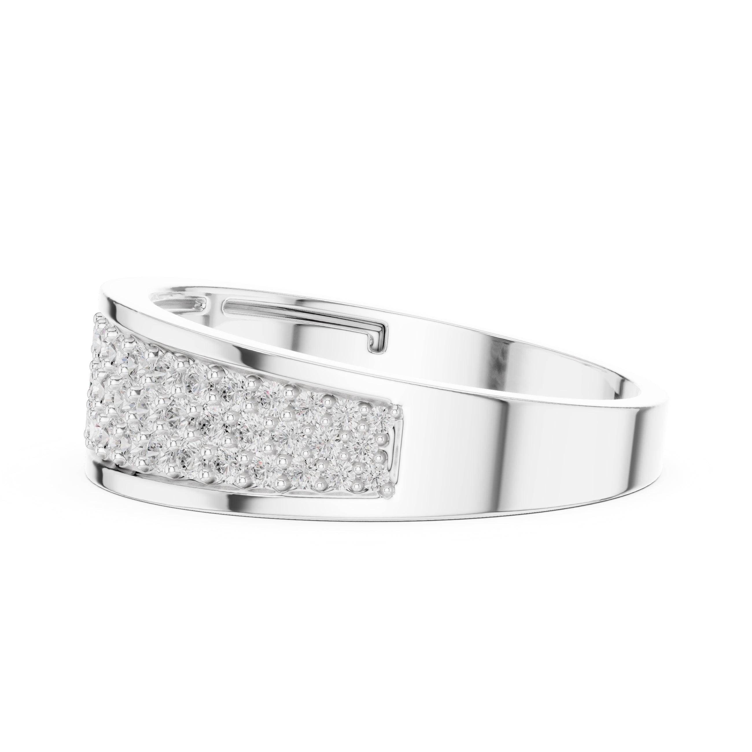The Trinity Pavé Band White Gold