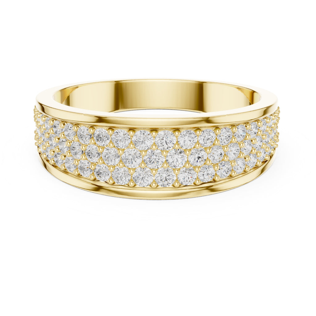 The Trinity Pavé Band Yellow Gold