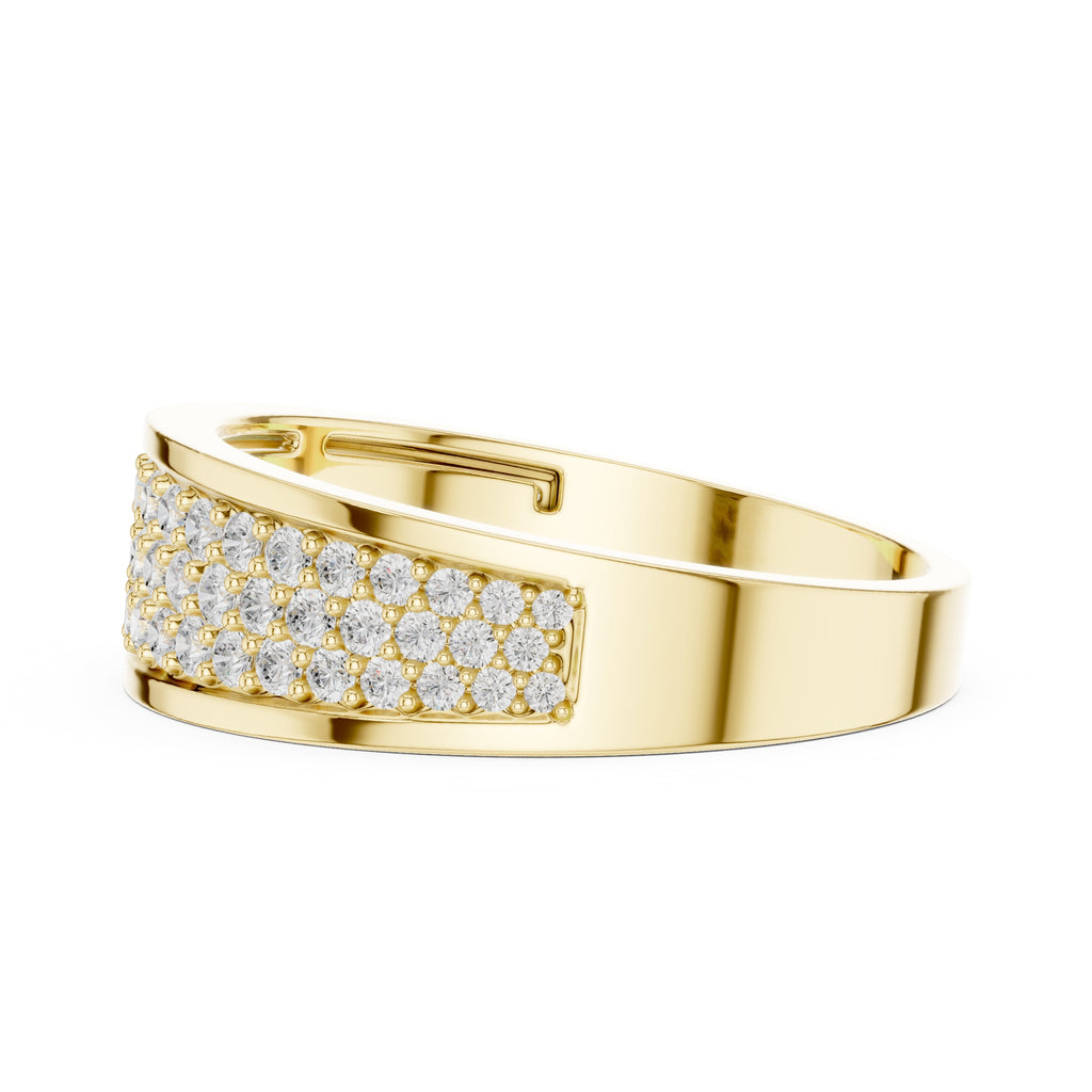 The Trinity Pavé Band Yellow Gold