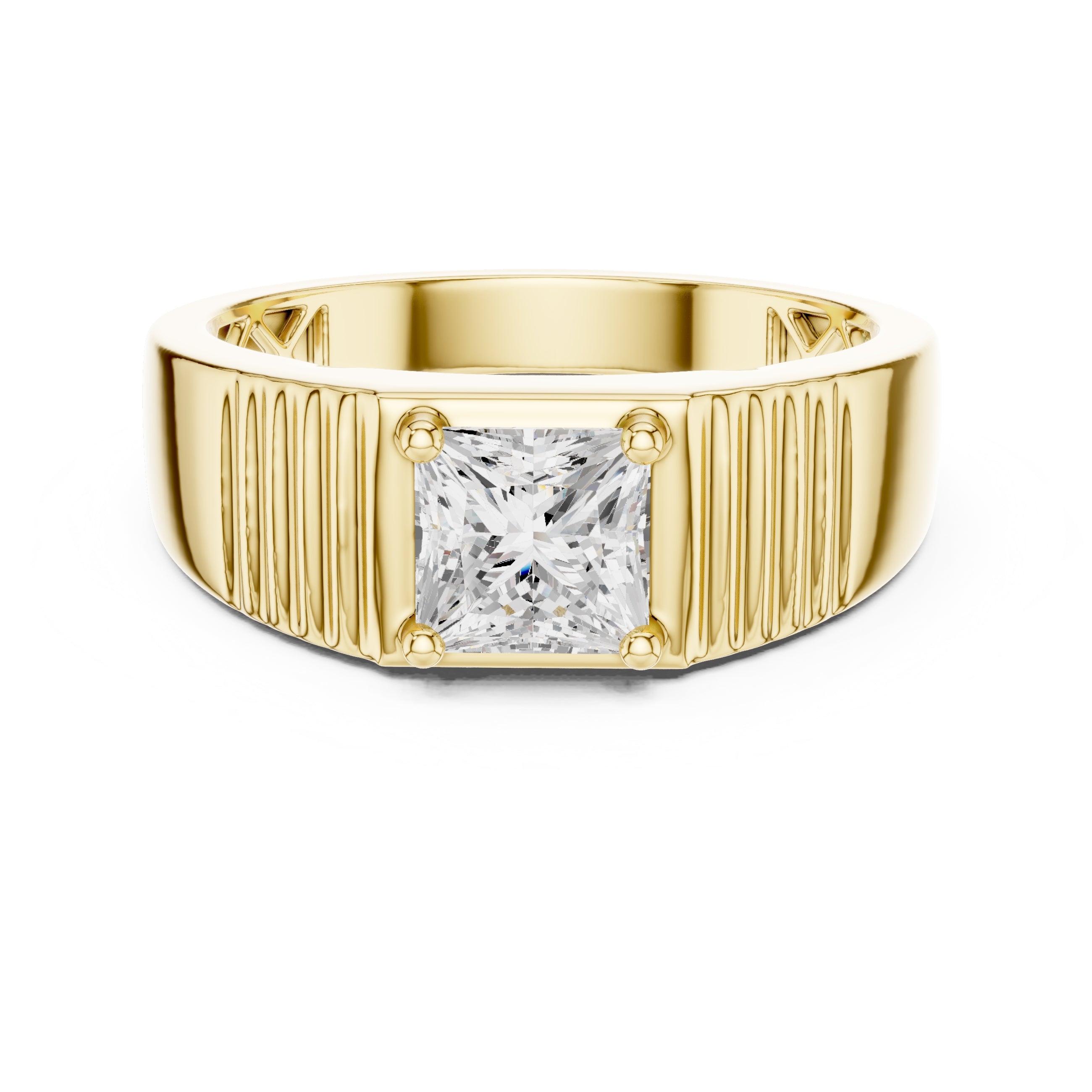 The Architect Princess-Cut Band 0.78ct Yellow Gold