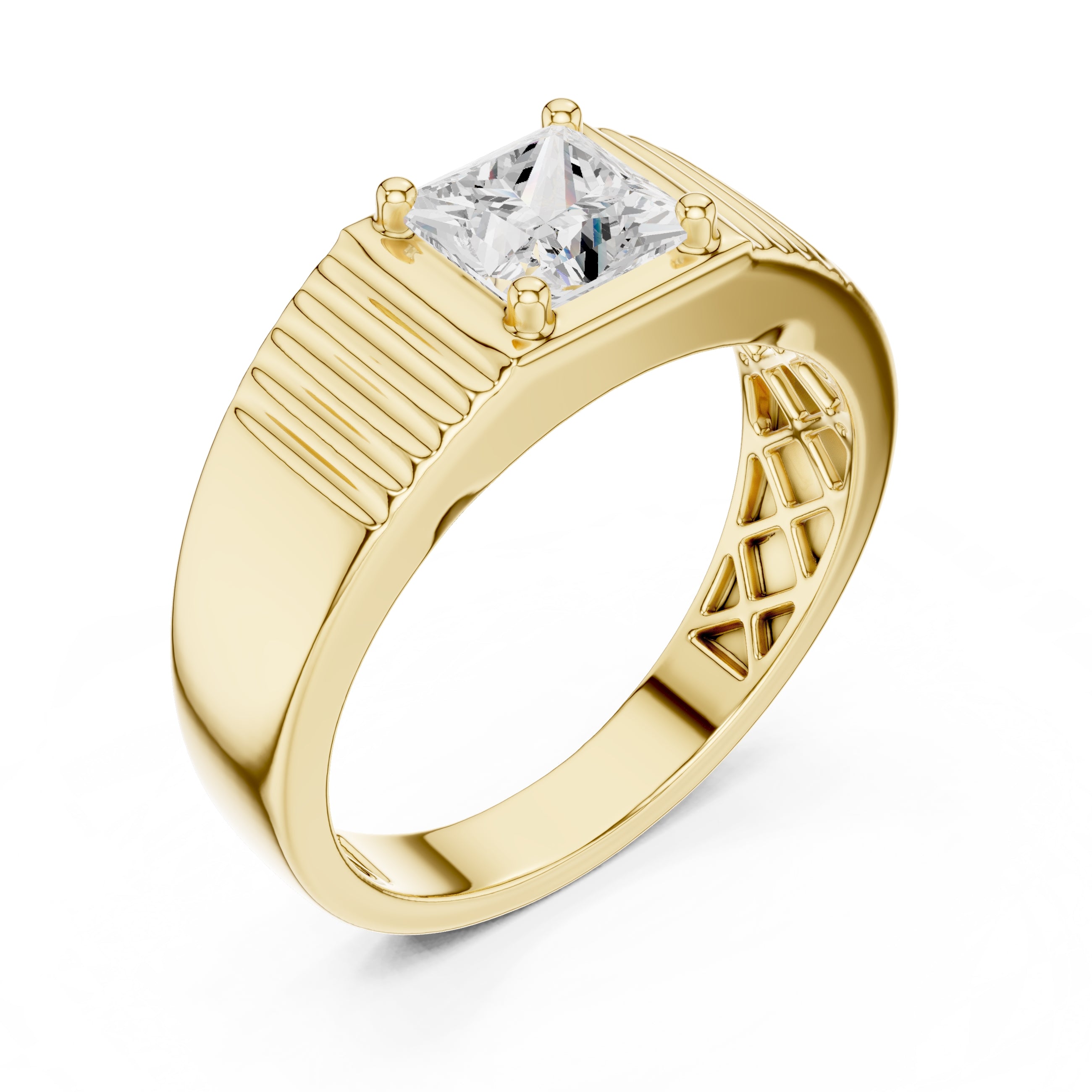The Architect Princess-Cut Band 0.78ct Yellow Gold