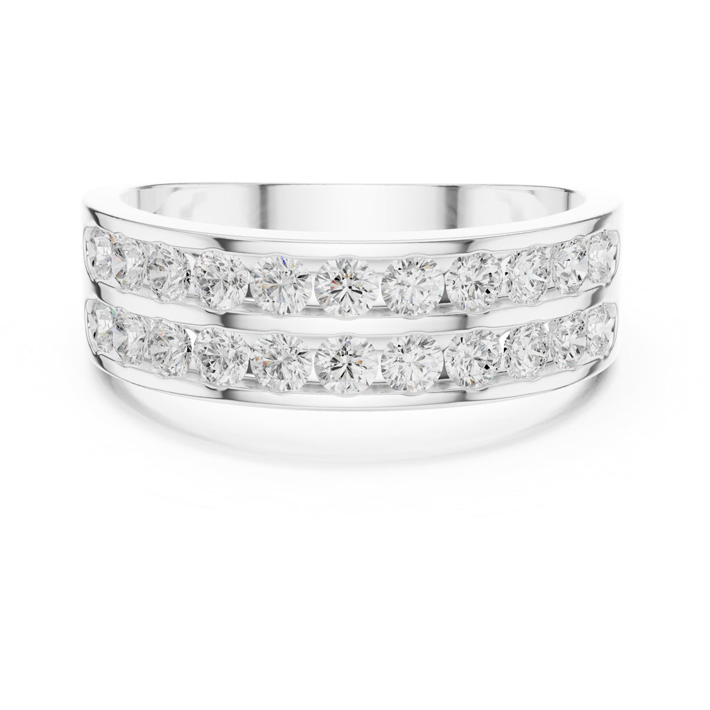 The Dual Orbit Ring White Gold