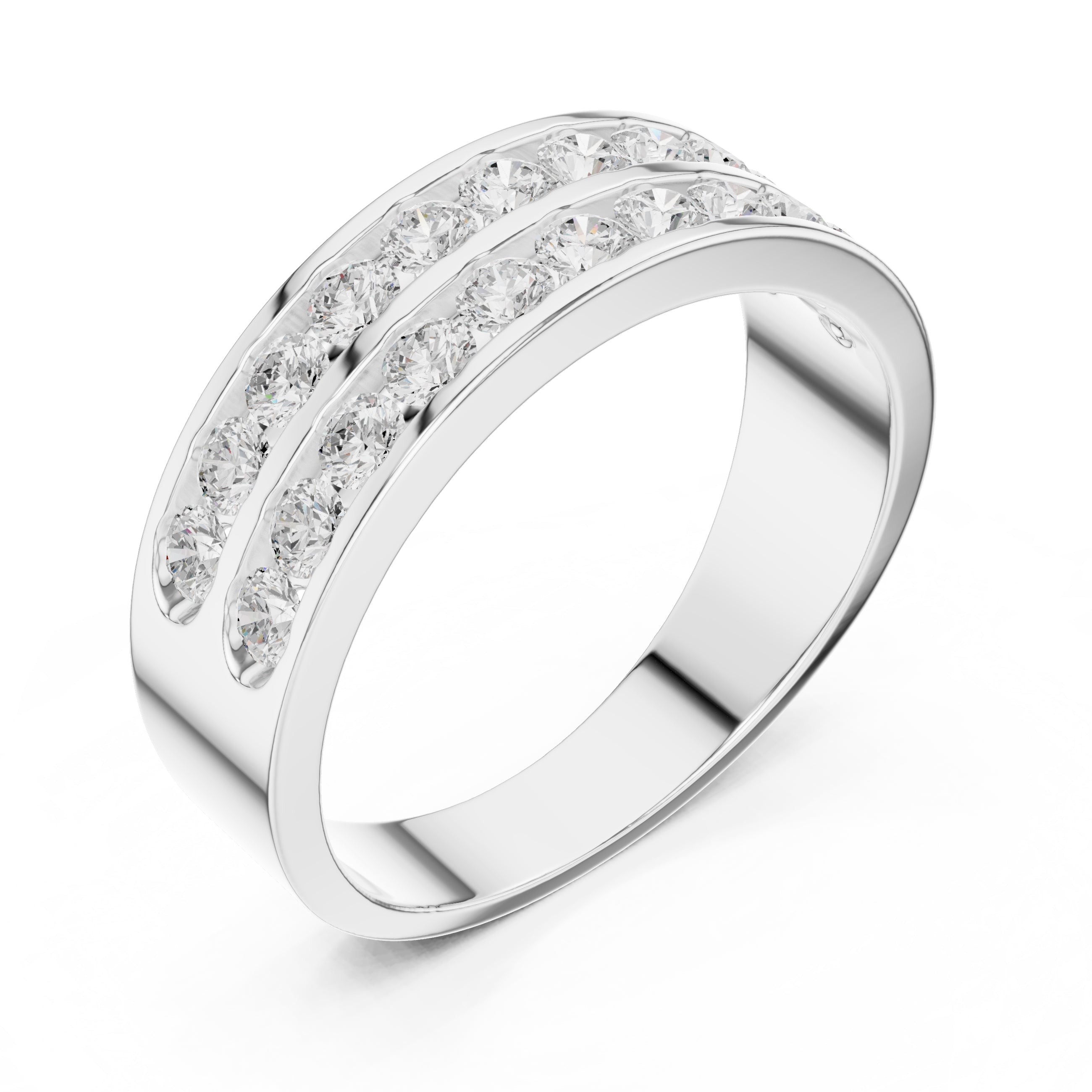 The Dual Orbit Ring White Gold