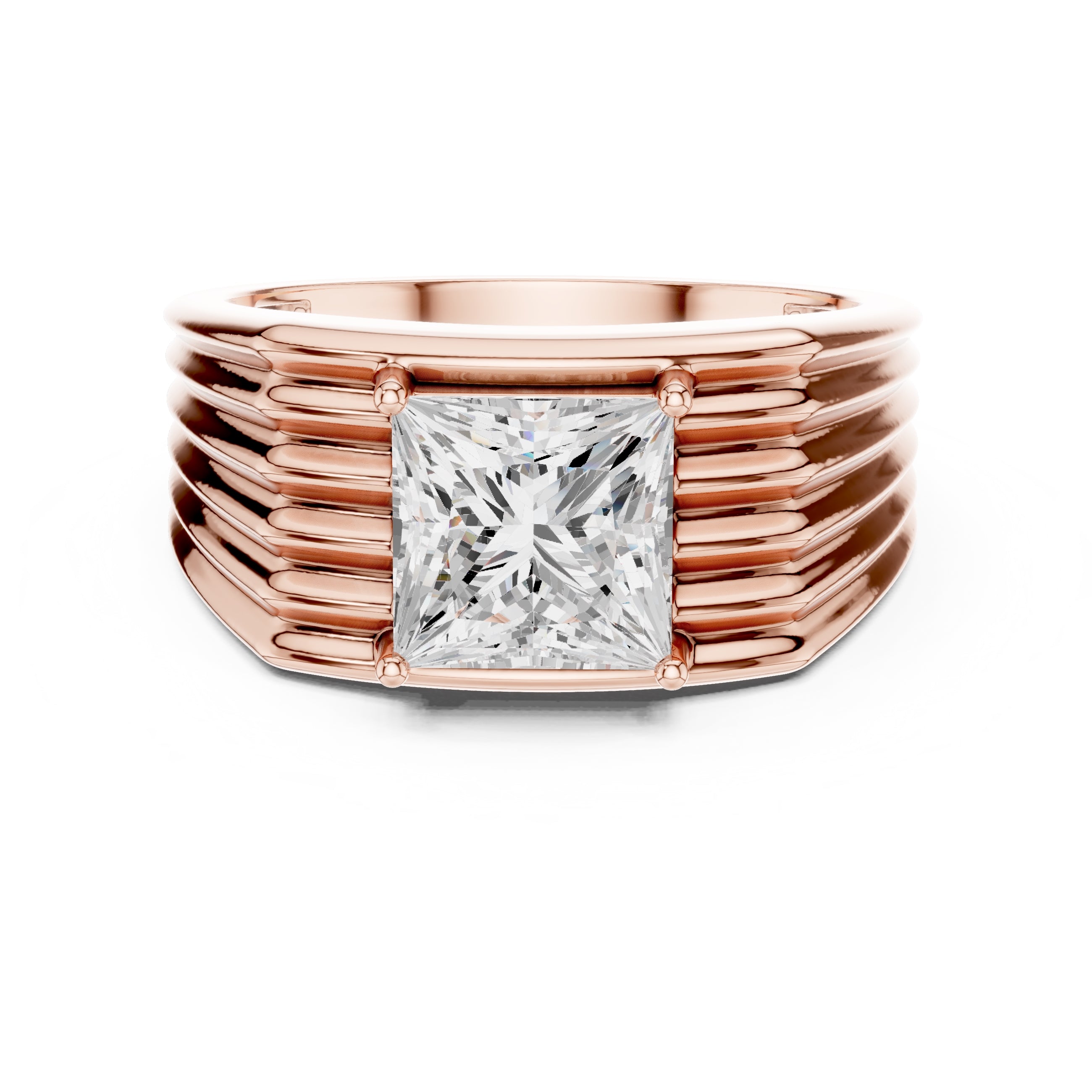 The Stratum Princess-Cut Ring 2.3ct Rose Gold