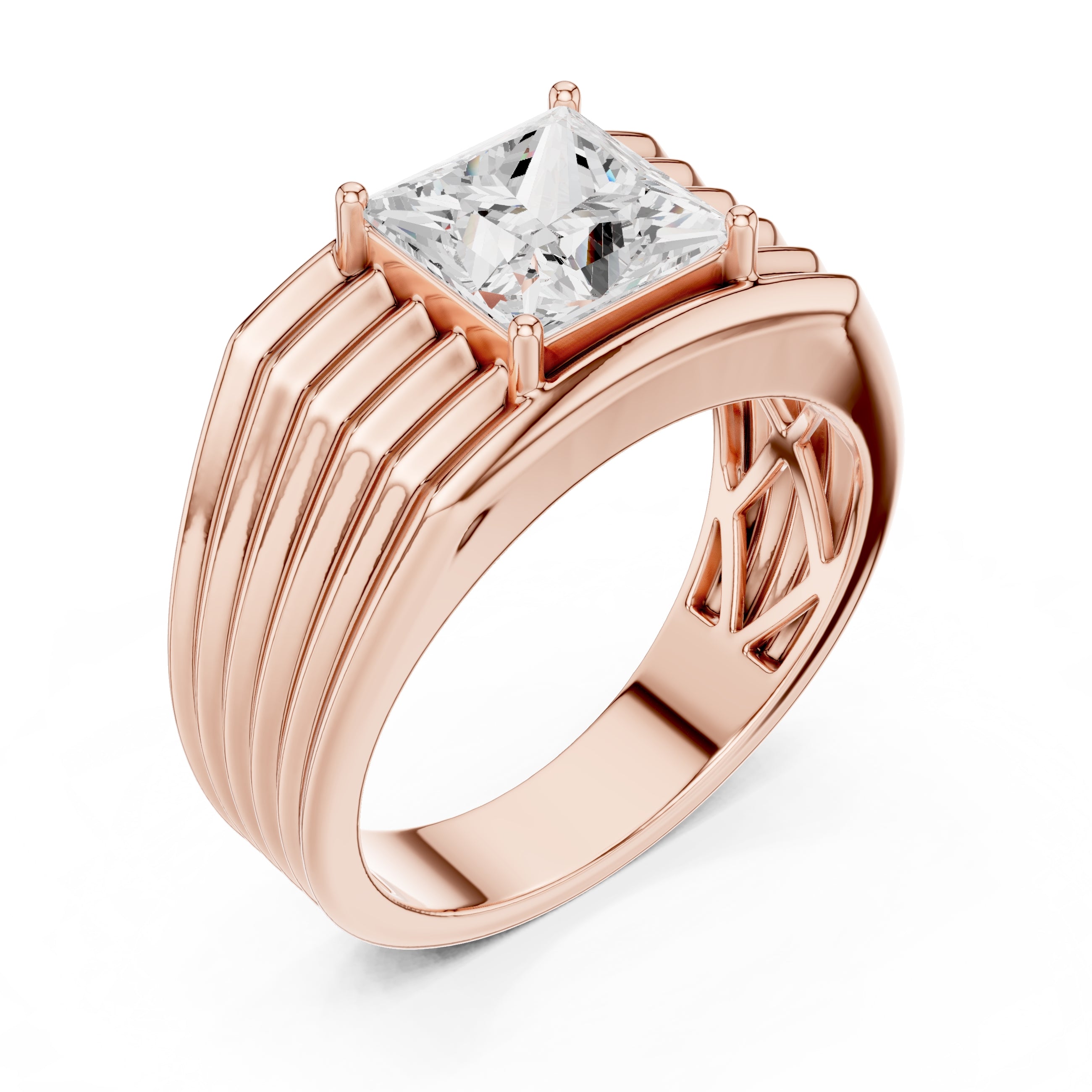 The Stratum Princess-Cut Ring 2.3ct Rose Gold