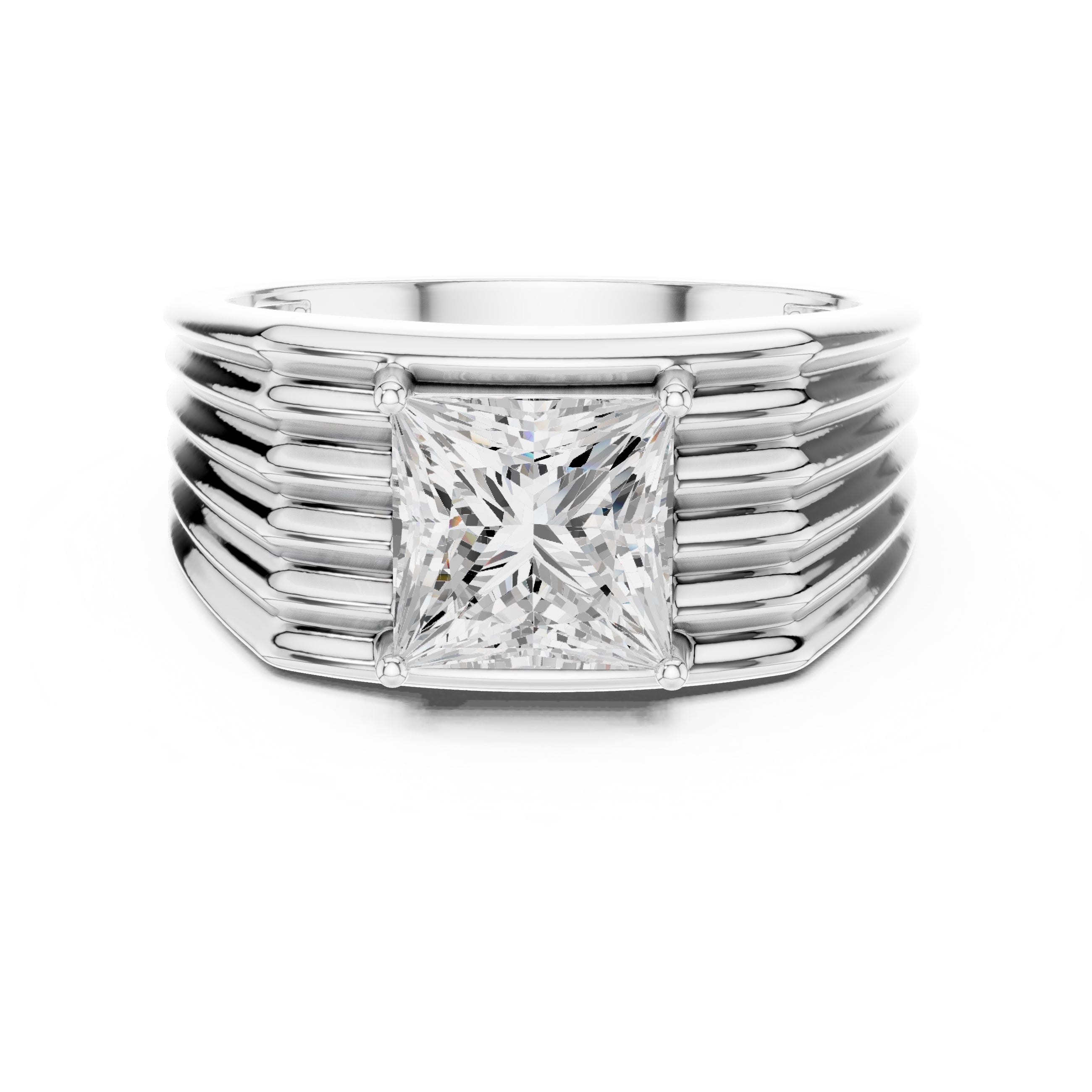 The Stratum Princess-Cut Ring 2.3ct White Gold
