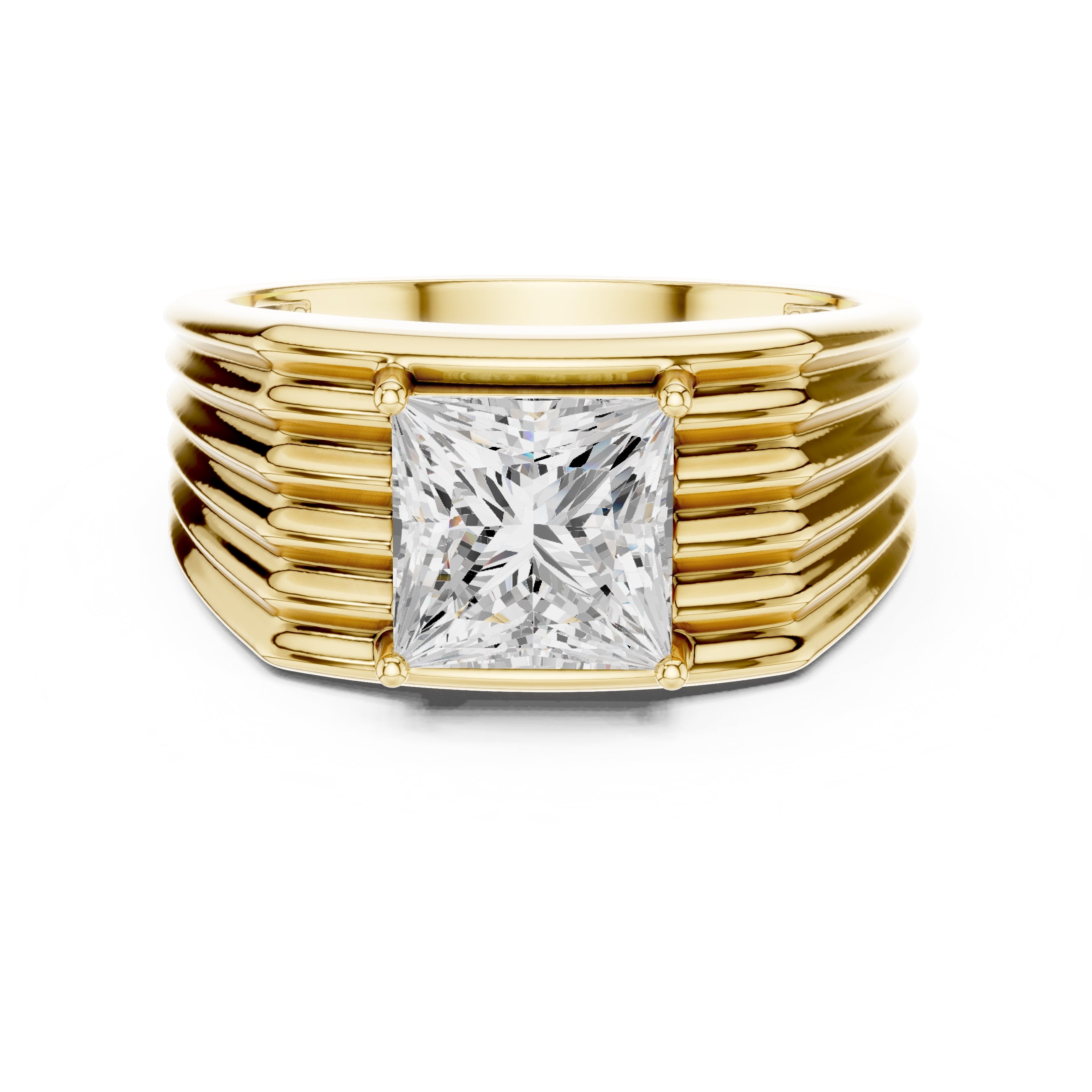 The Stratum Princess-Cut Ring 2.3ct Yellow Gold