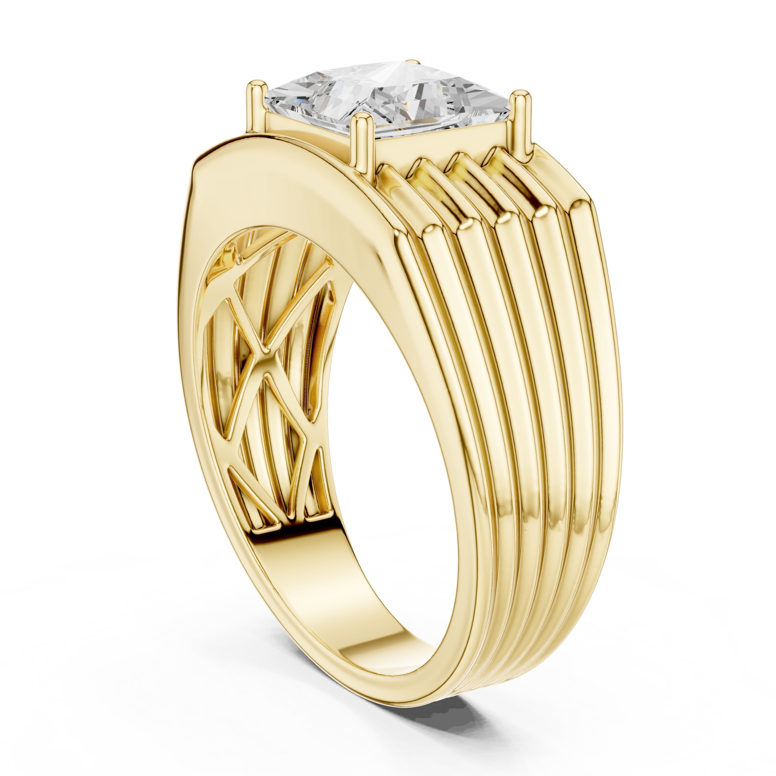 The Stratum Princess-Cut Ring 2.3ct Yellow Gold