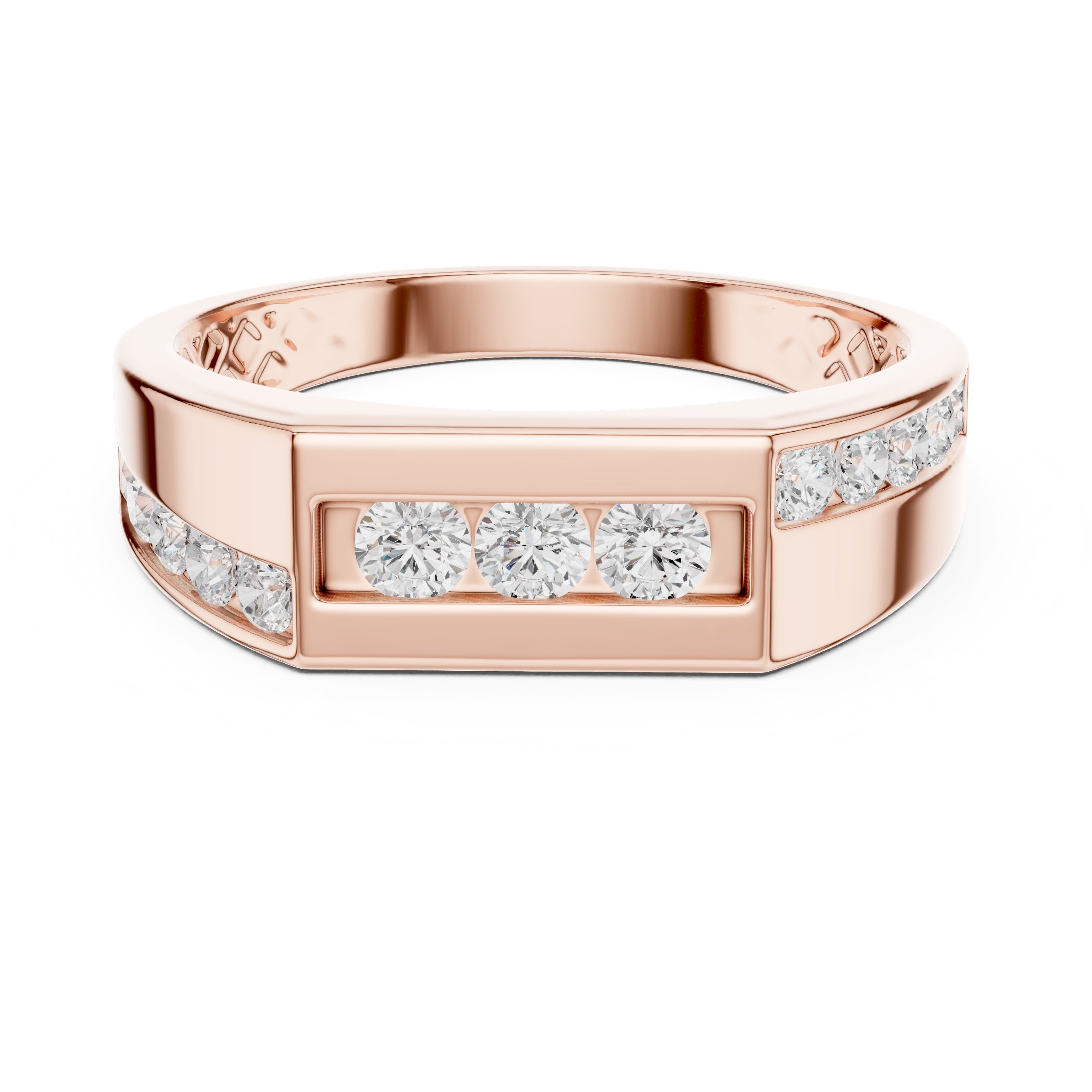 The Vertex Channel Band Rose Gold