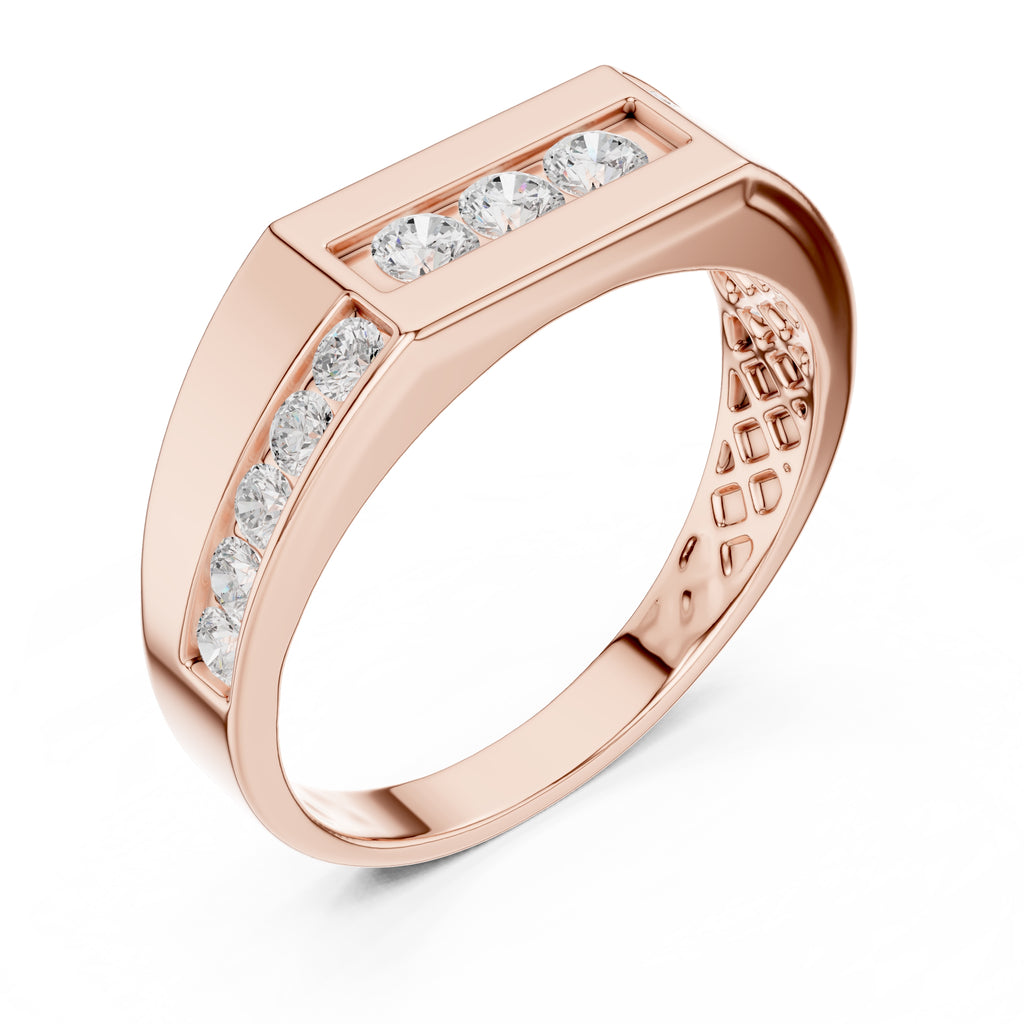 The Vertex Channel Band Rose Gold