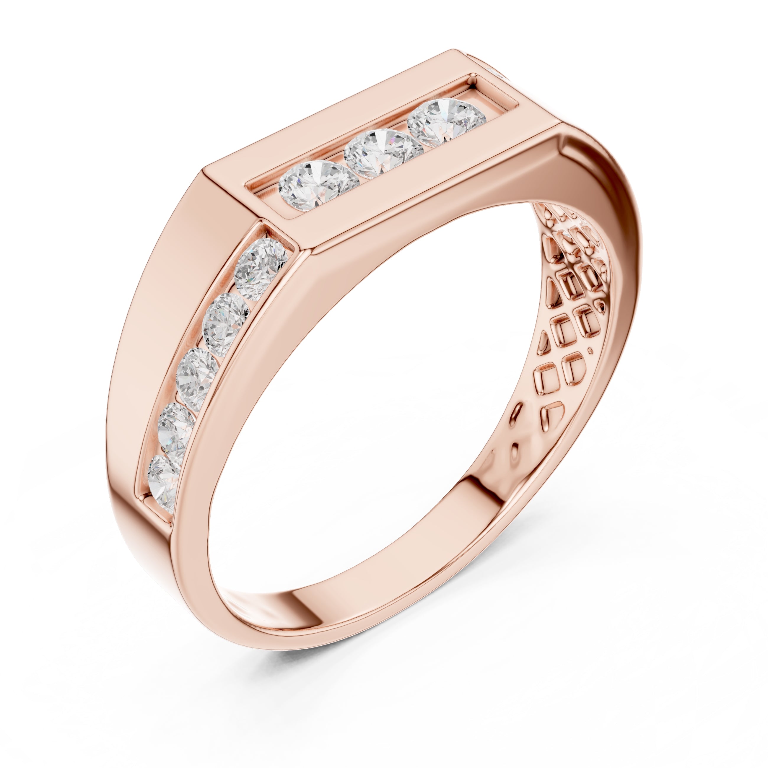 The Vertex Channel Band Rose Gold