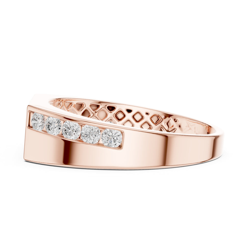 The Vertex Channel Band Rose Gold