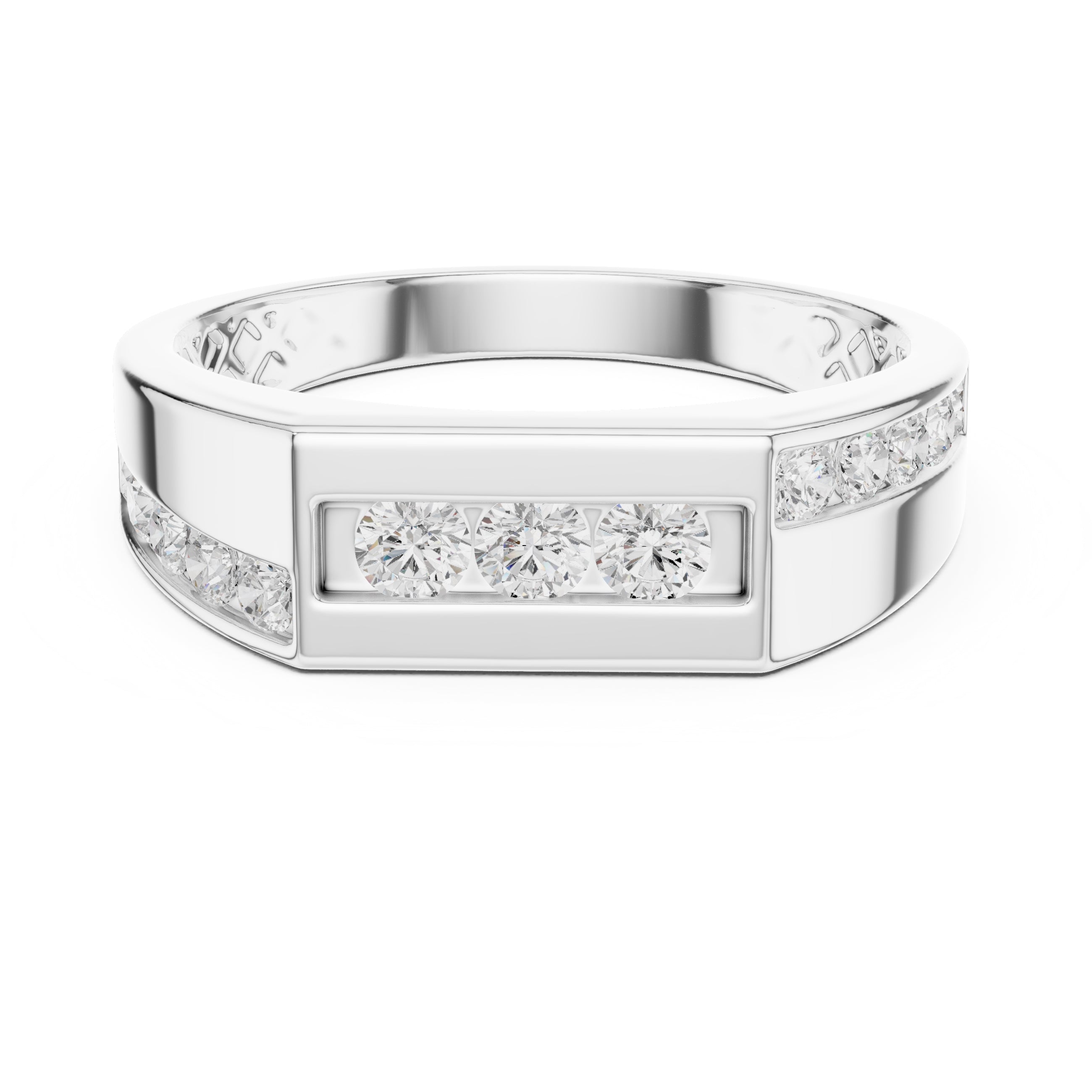 The Vertex Channel Band White Gold