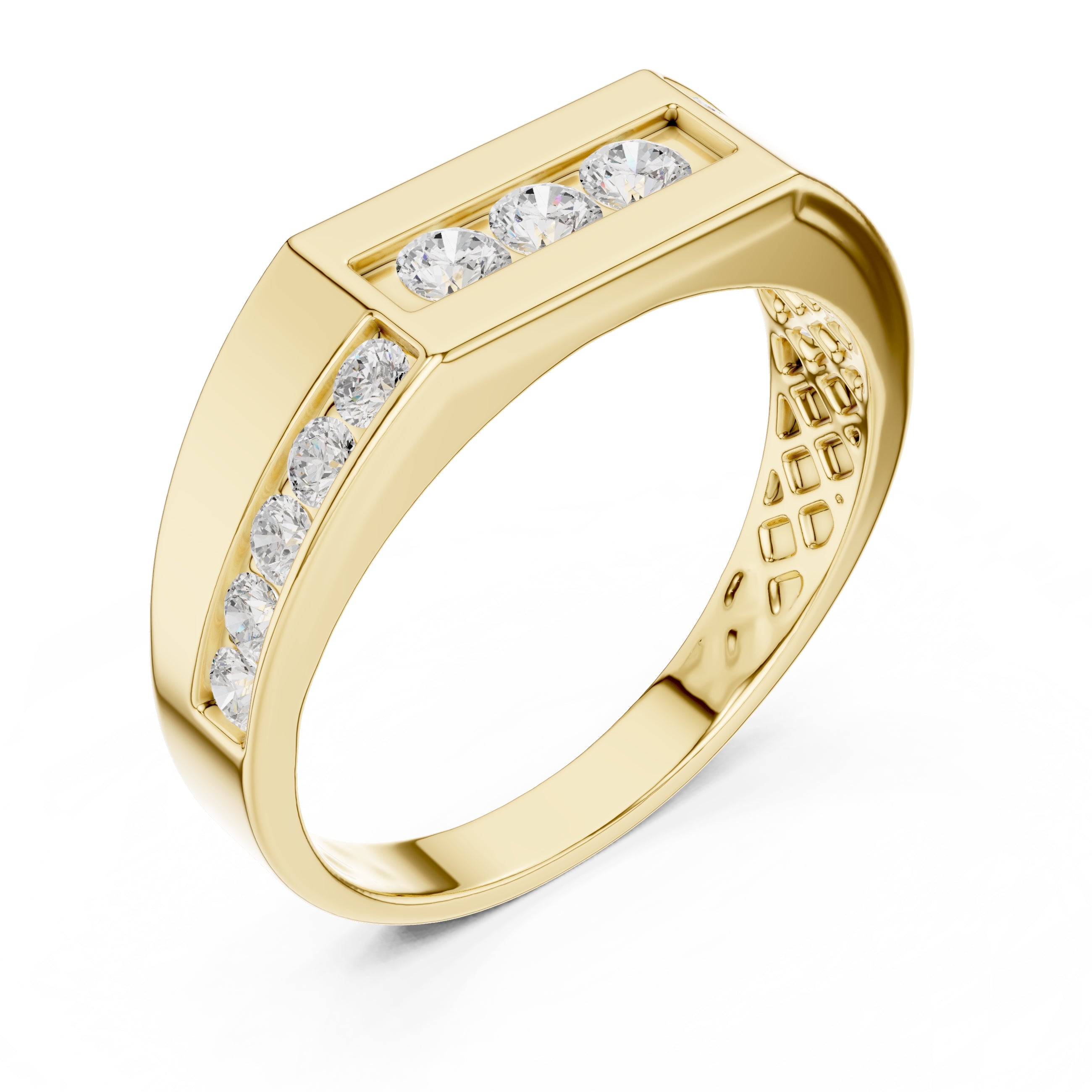 The Vertex Channel Band Yellow Gold