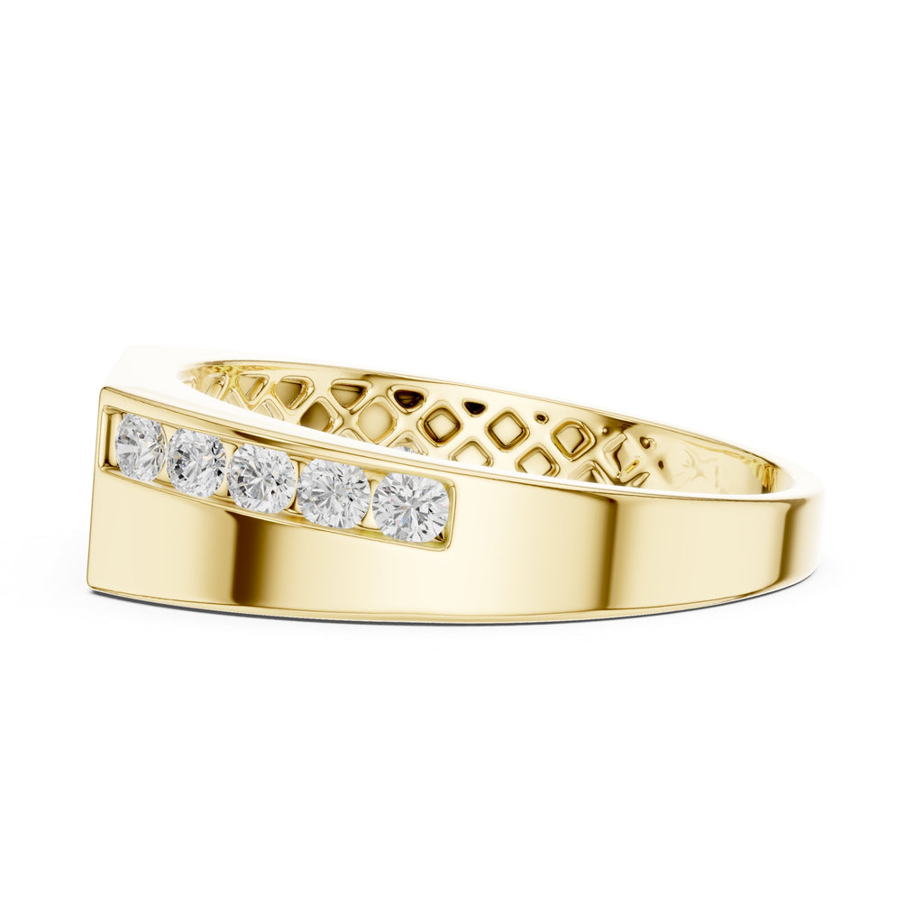 The Vertex Channel Band Yellow Gold