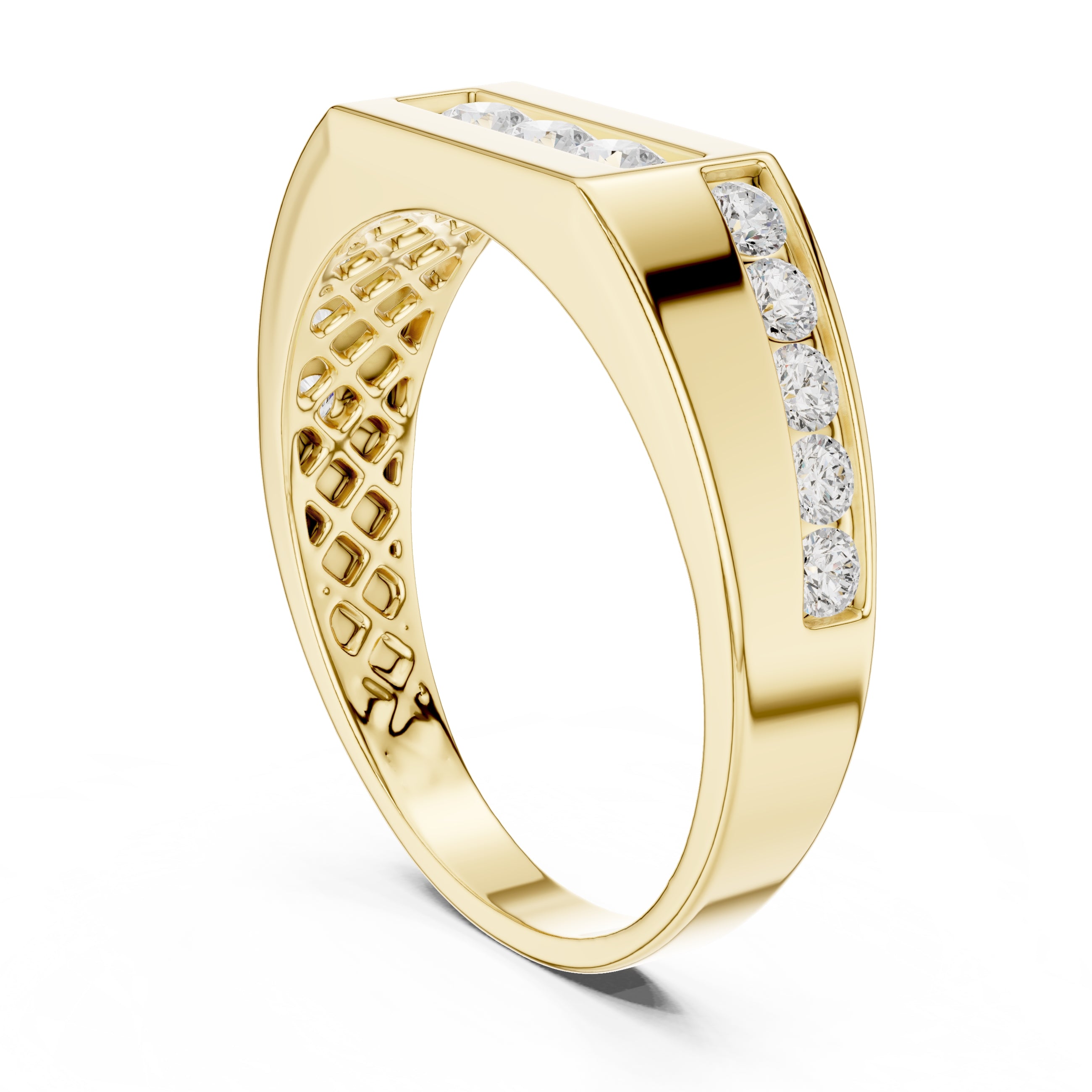The Vertex Channel Band Yellow Gold