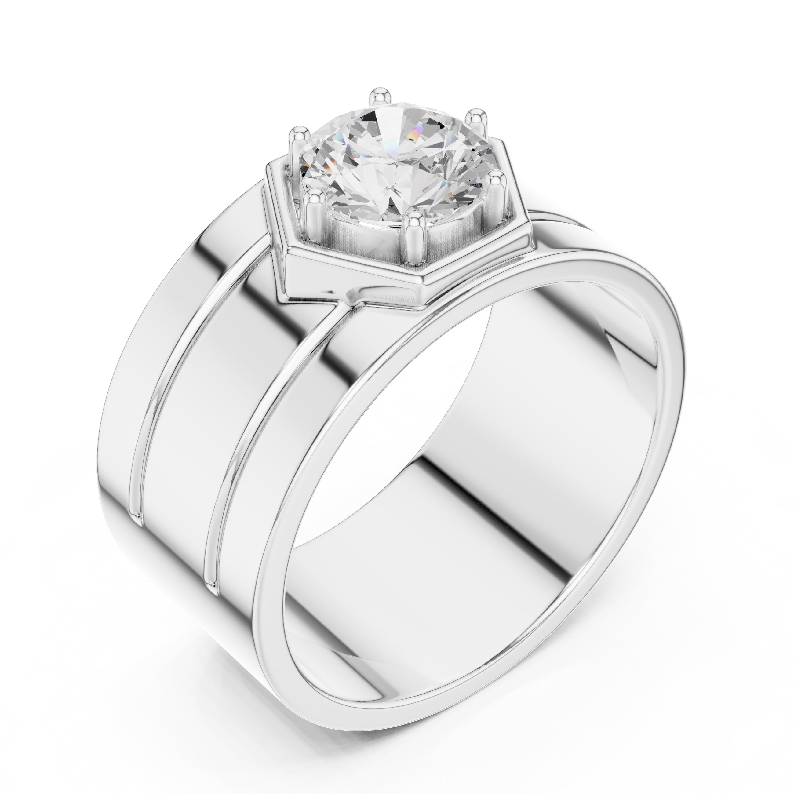 The Hexa-Crown Solitaire Ring 1.42ct White Gold