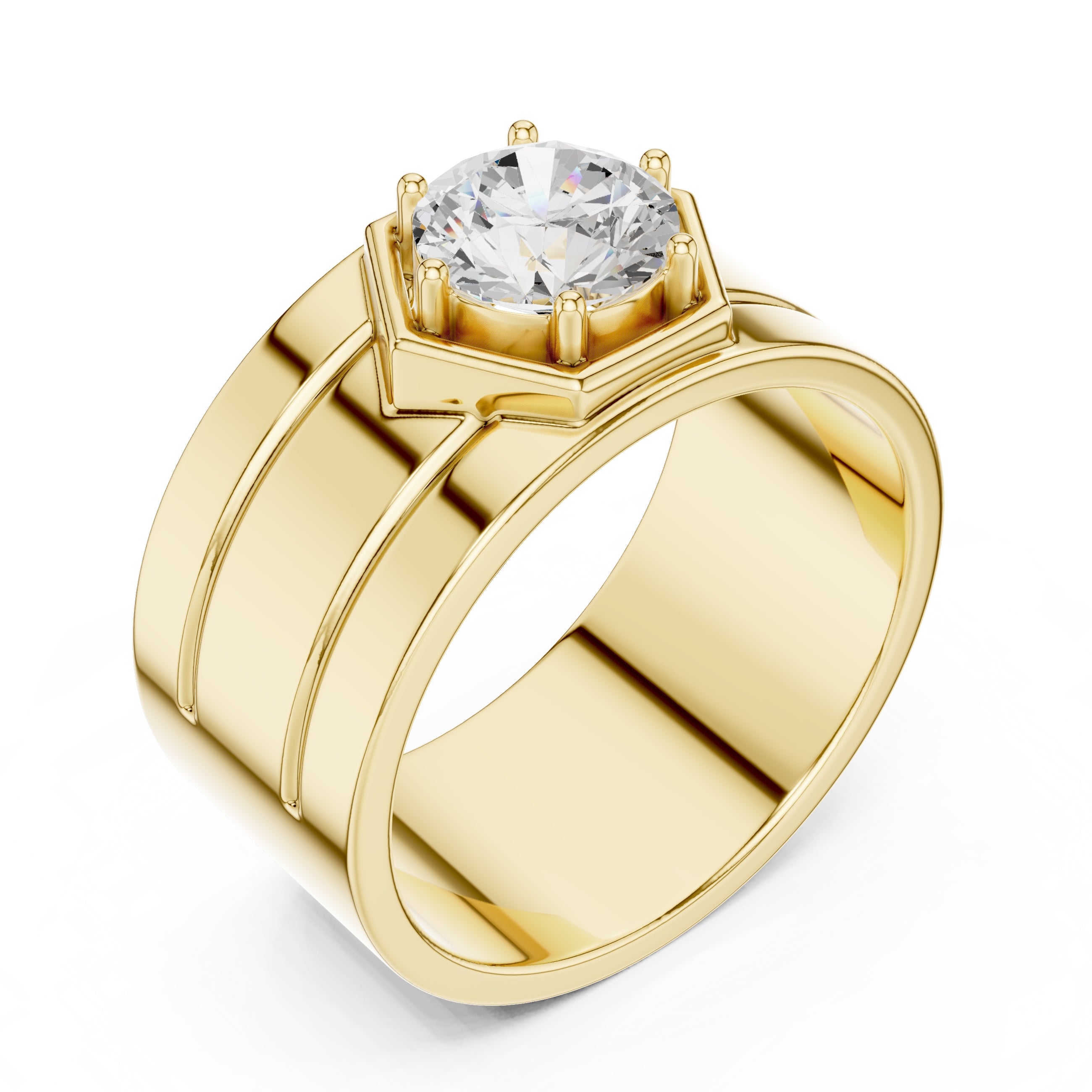 The Hexa-Crown Solitaire Ring 1.42ct Yellow Gold