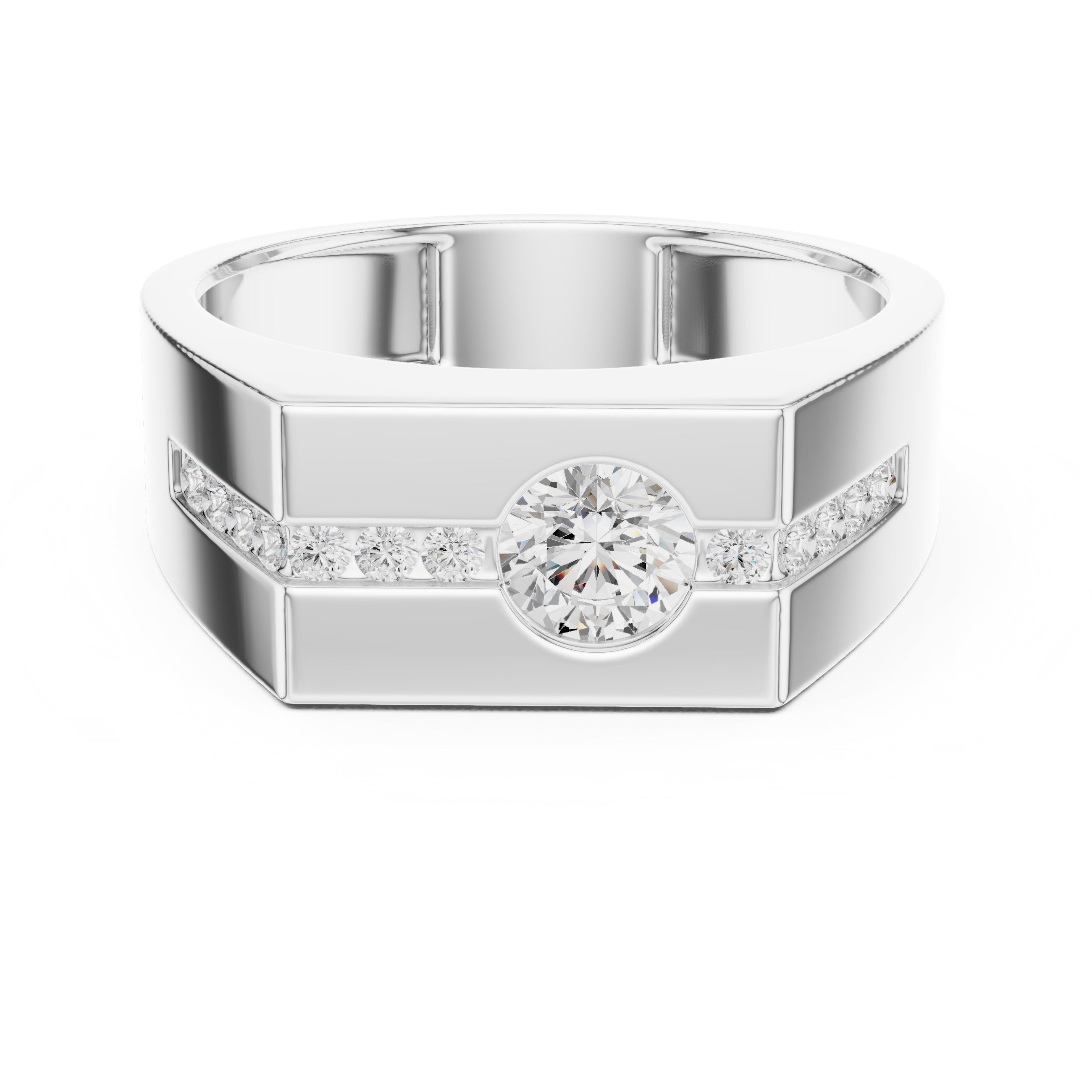 The Apex Channel Ring 0.5ct White Gold