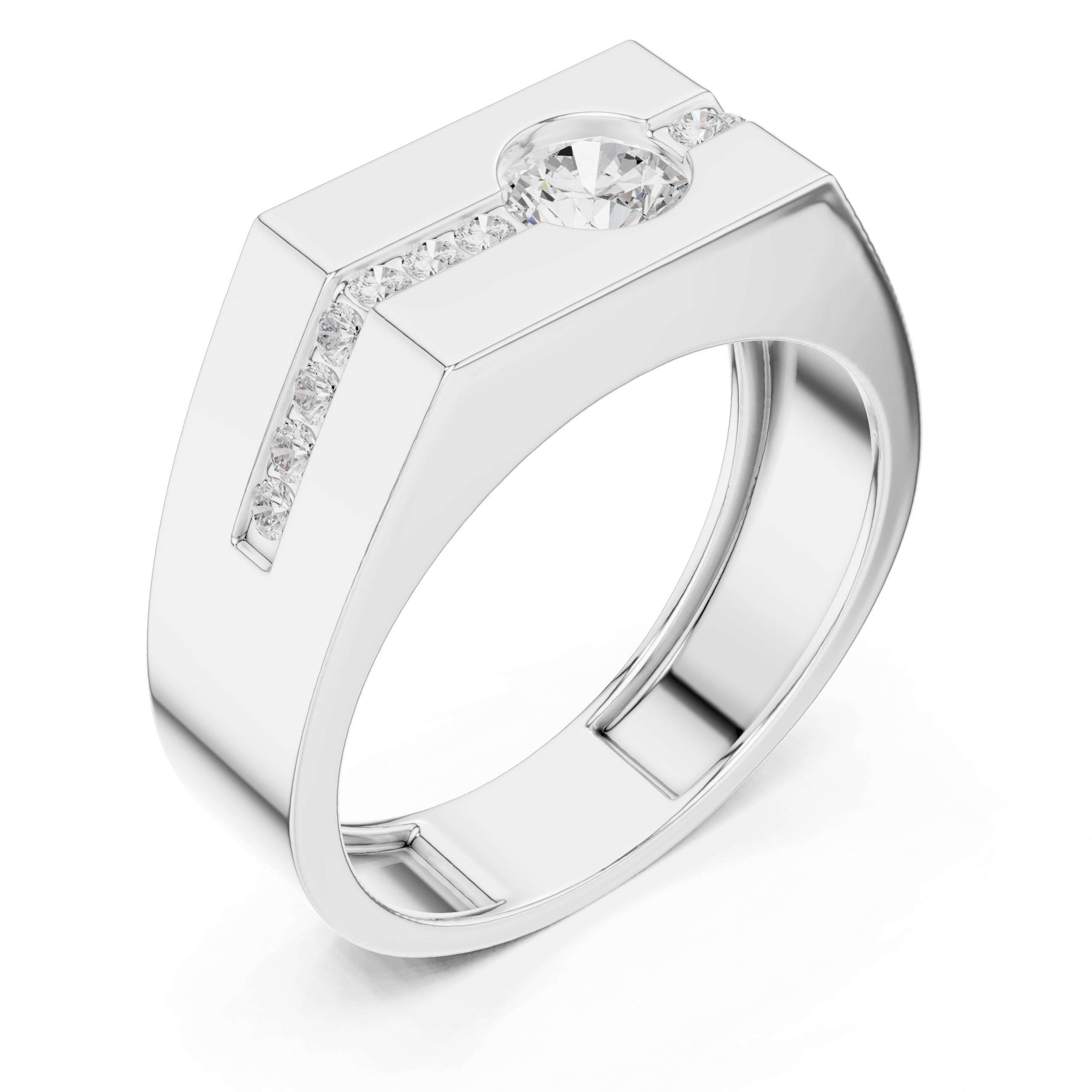 The Apex Channel Ring 0.5ct White Gold