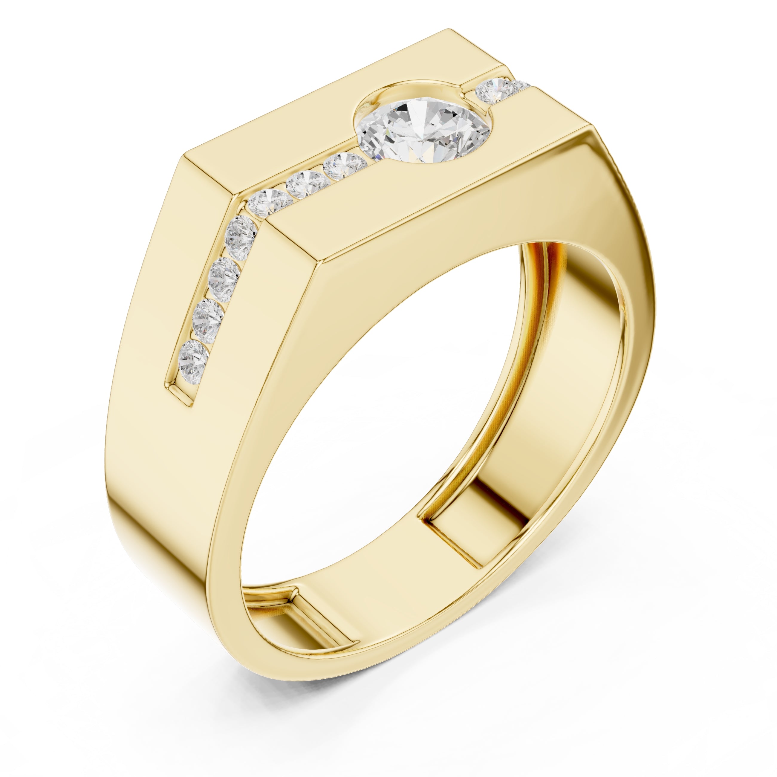The Apex Channel Ring 0.5ct Yellow Gold