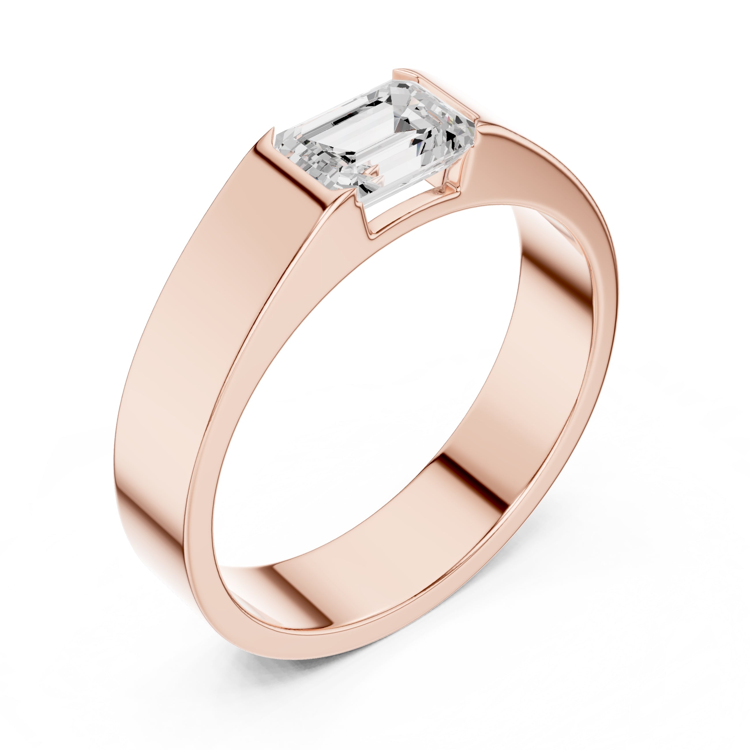 The Horizon Emerald-Cut Band 1.02ct Rose Gold