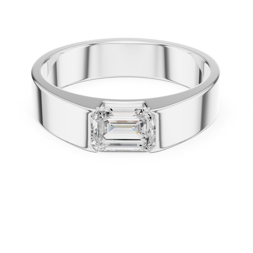 The Horizon Emerald-Cut Band 1.02ct White Gold