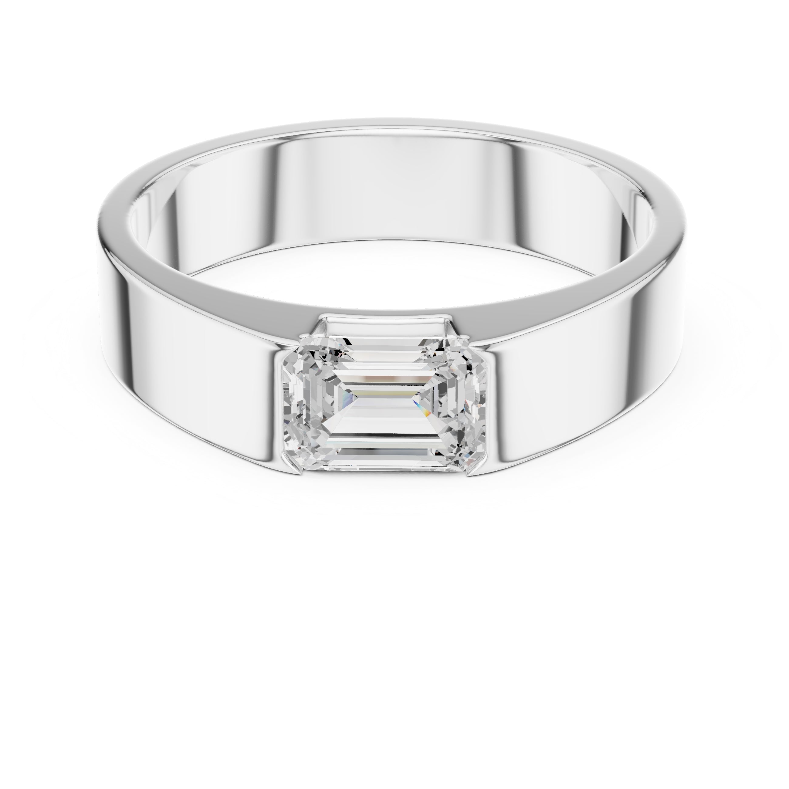 The Horizon Emerald-Cut Band 1.02ct White Gold