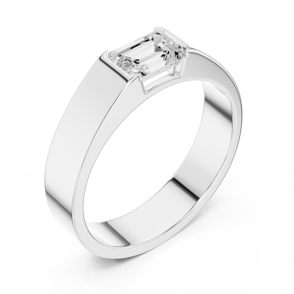 The Horizon Emerald-Cut Band 1.02ct White Gold