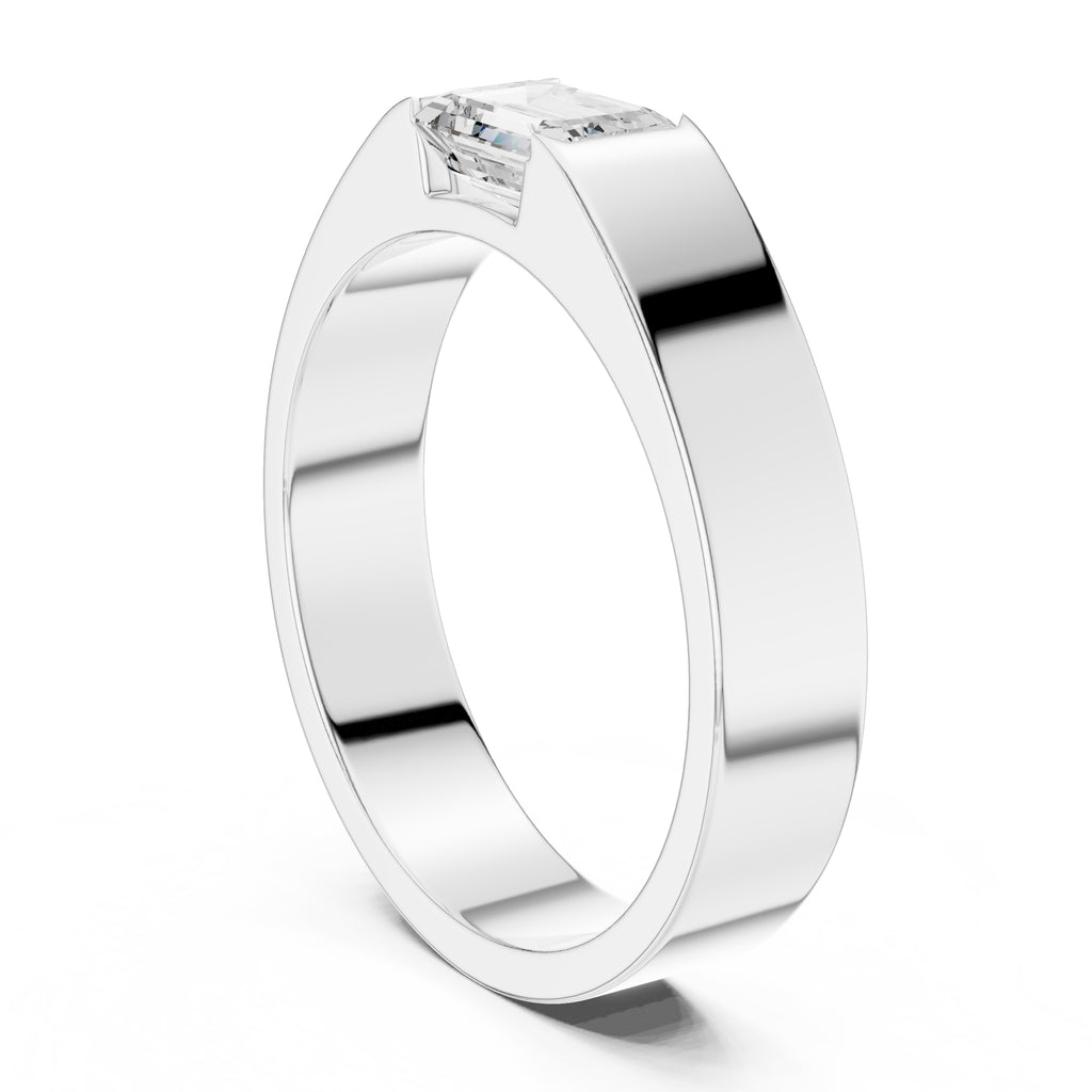 The Horizon Emerald-Cut Band 1.02ct White Gold