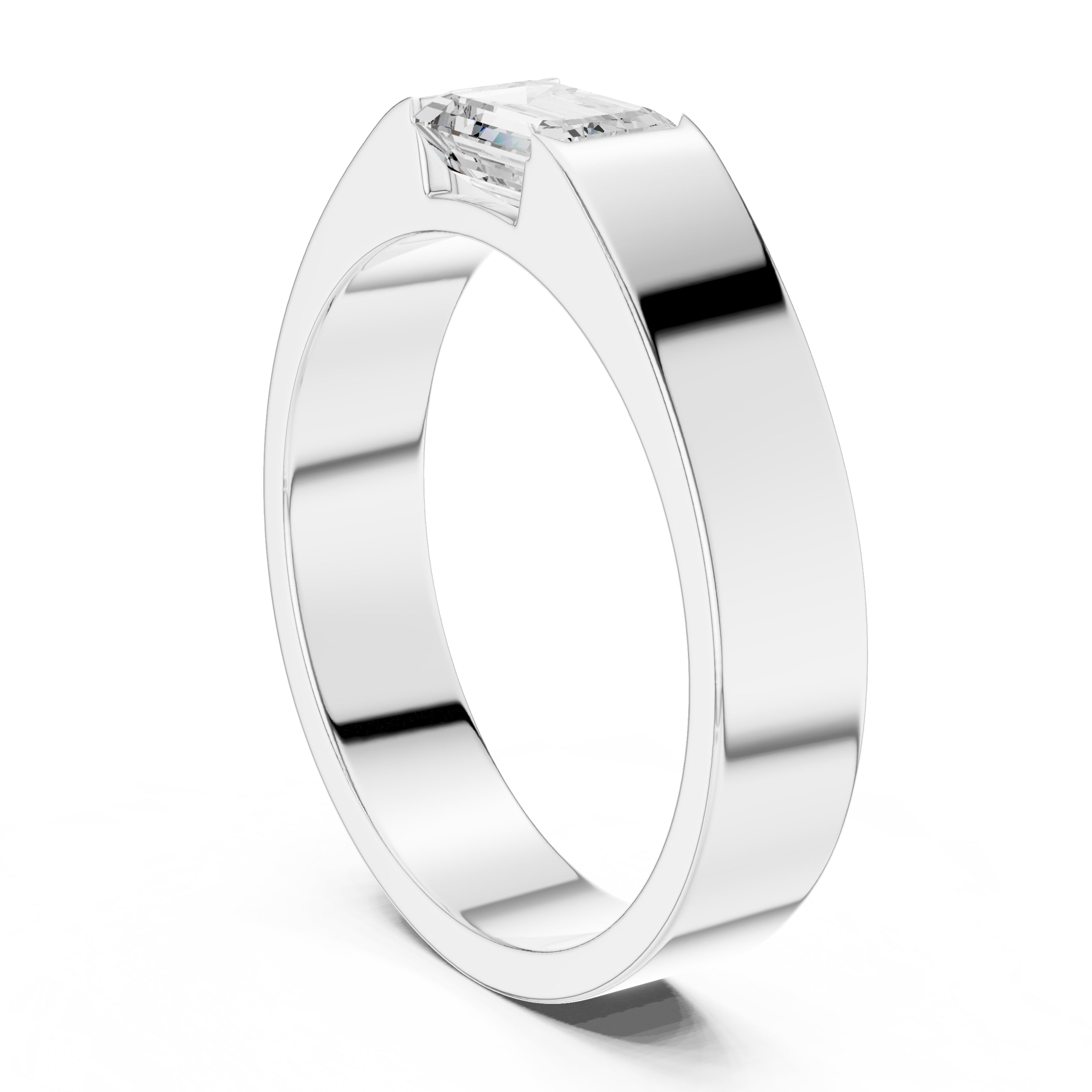 The Horizon Emerald-Cut Band 1.02ct White Gold