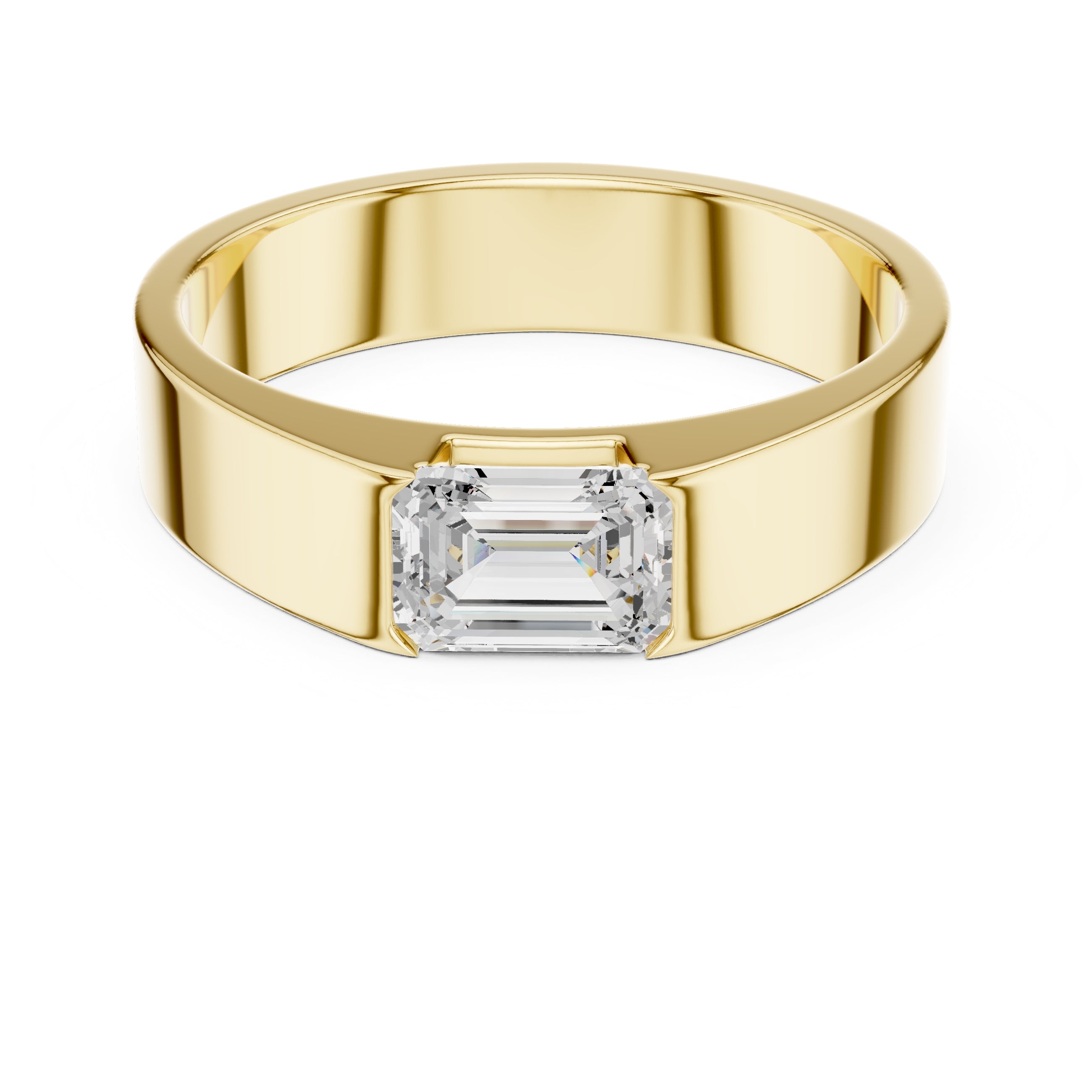 The Horizon Emerald-Cut Band 1.02ct Yellow Gold