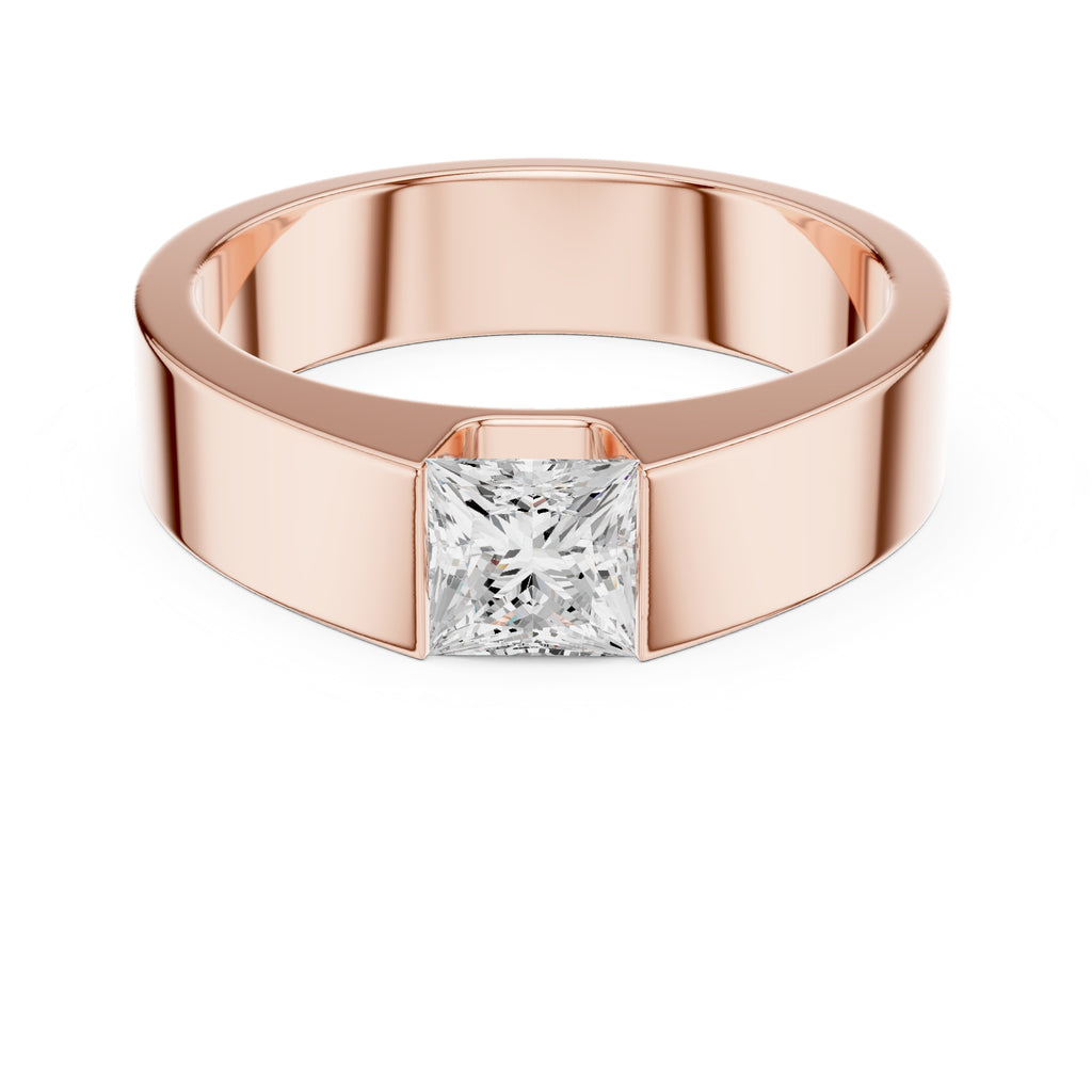 The Monolith Princess-Cut Band 1ct Rose Gold